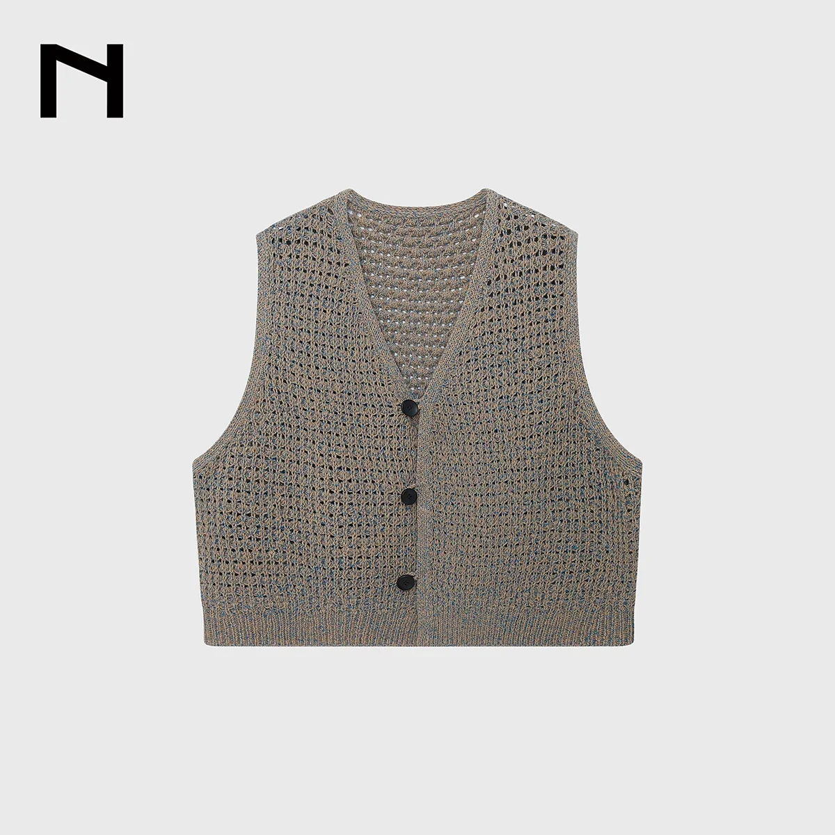 Merino Blend Open-Knit Vest - Image 6