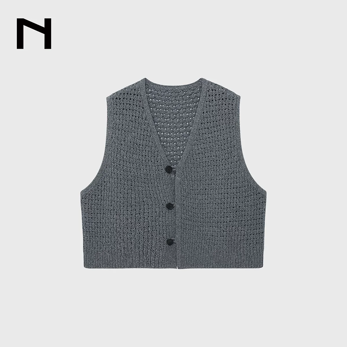 Merino Blend Open-Knit Vest - Image 7