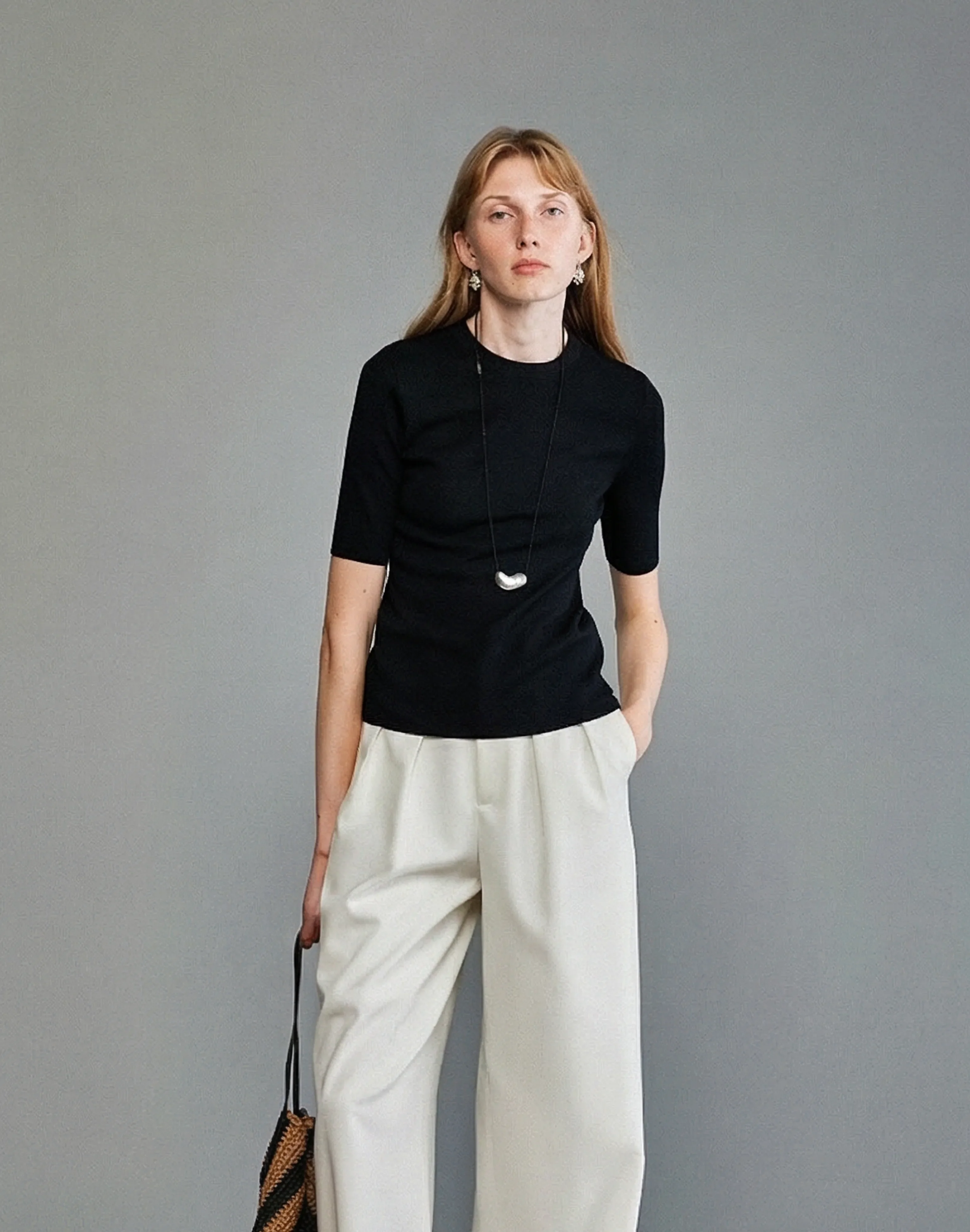 Merino Contrast-Trim Knit Tee - Image 4