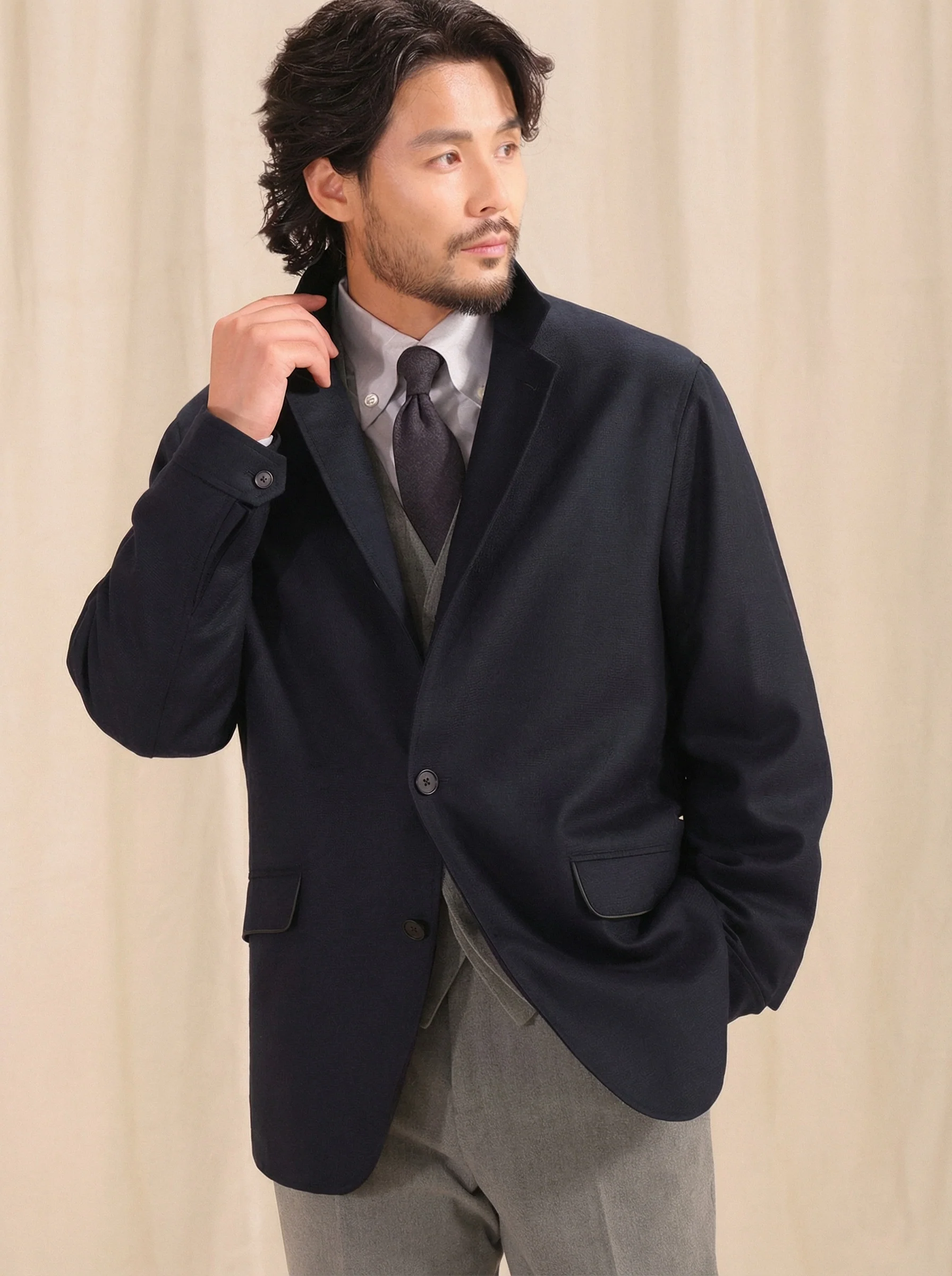 Merino Convertible Collar Jacket