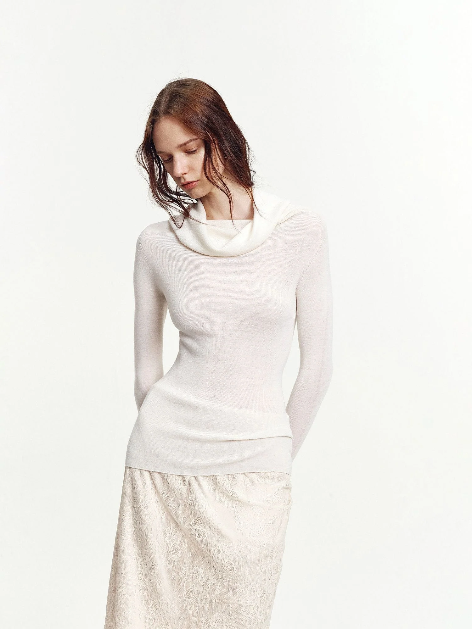 Merino Convertible Collar Knit - Image 4