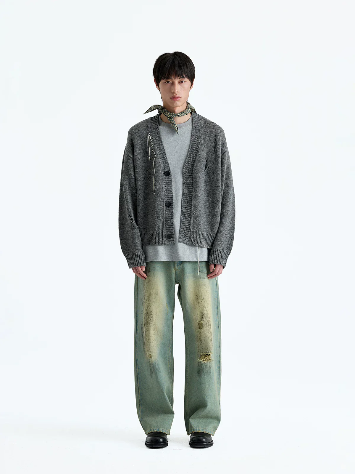 Merino Cotton Distressed Tassel Cardigan - Image 3
