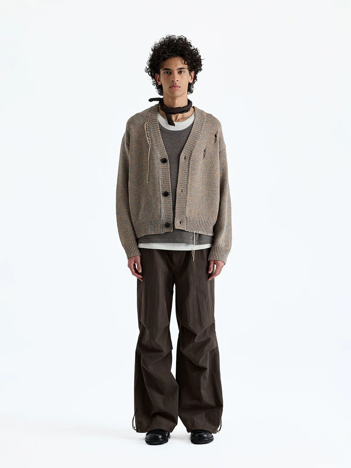 Merino Cotton Distressed Tassel Cardigan - Image 5