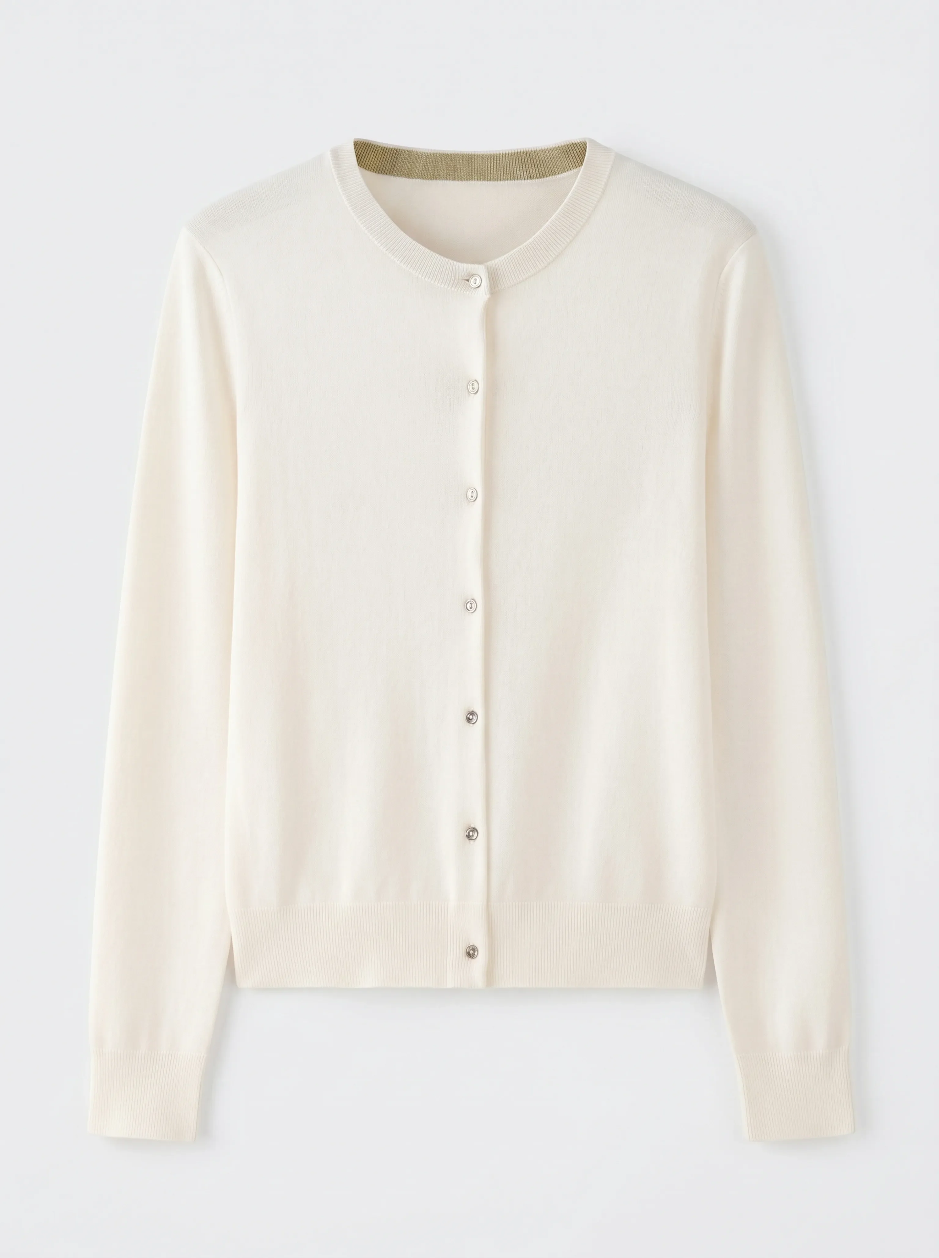 Merino Crewneck Button Cardigan - Image 3