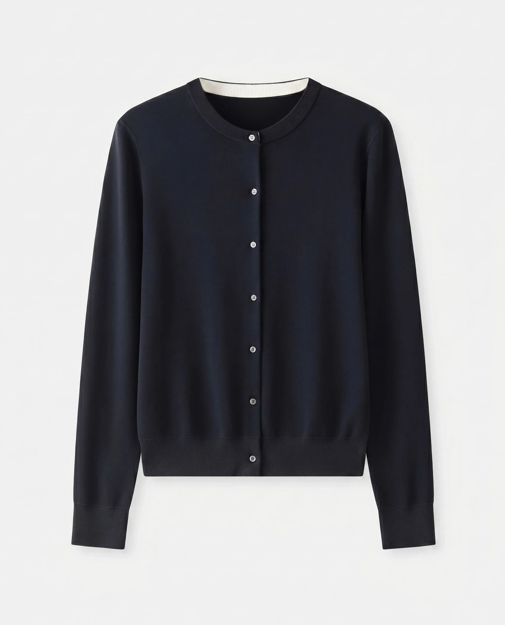 Merino Crewneck Button Cardigan - Image 4