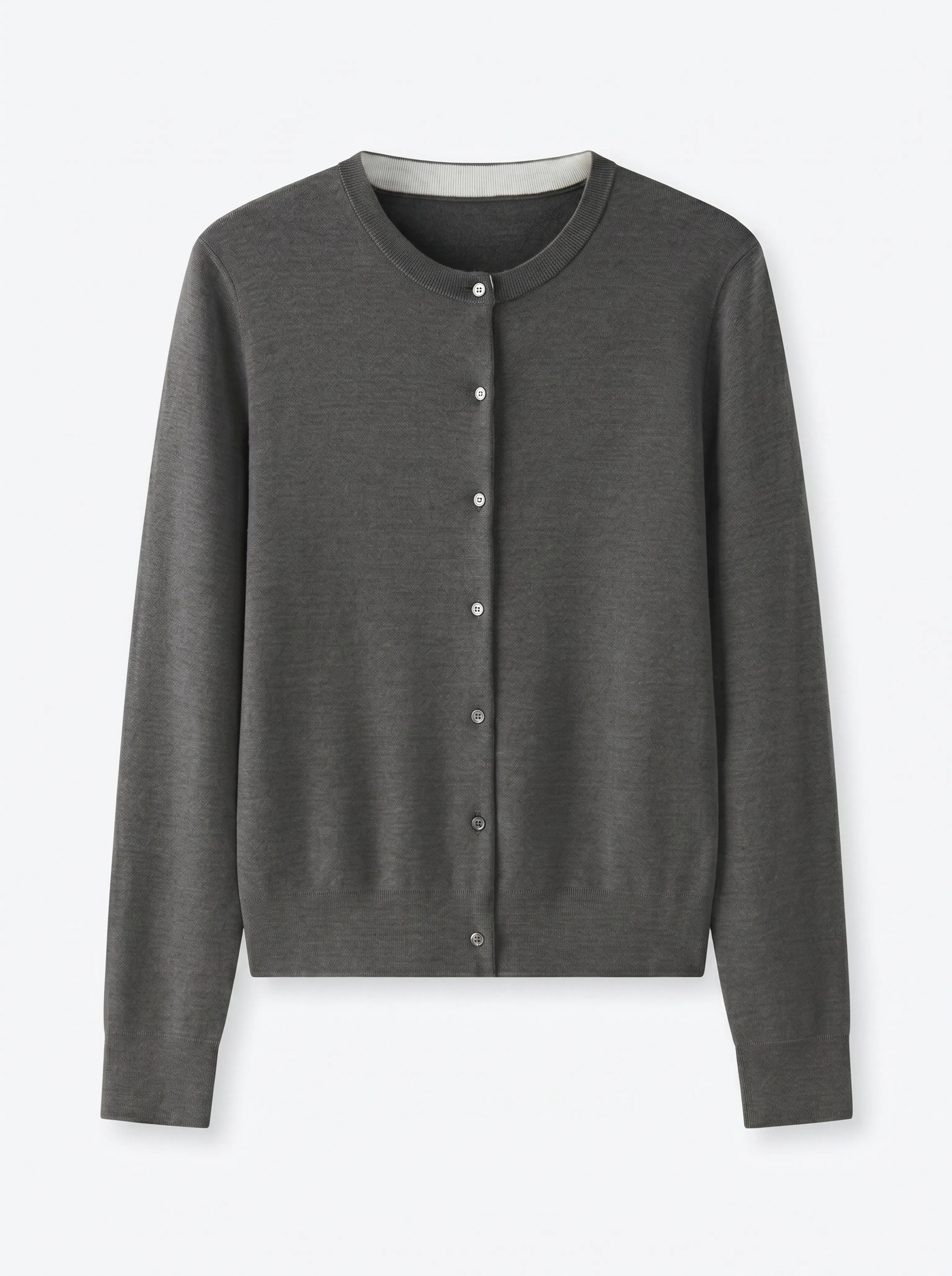 Merino Crewneck Button Cardigan - Image 5