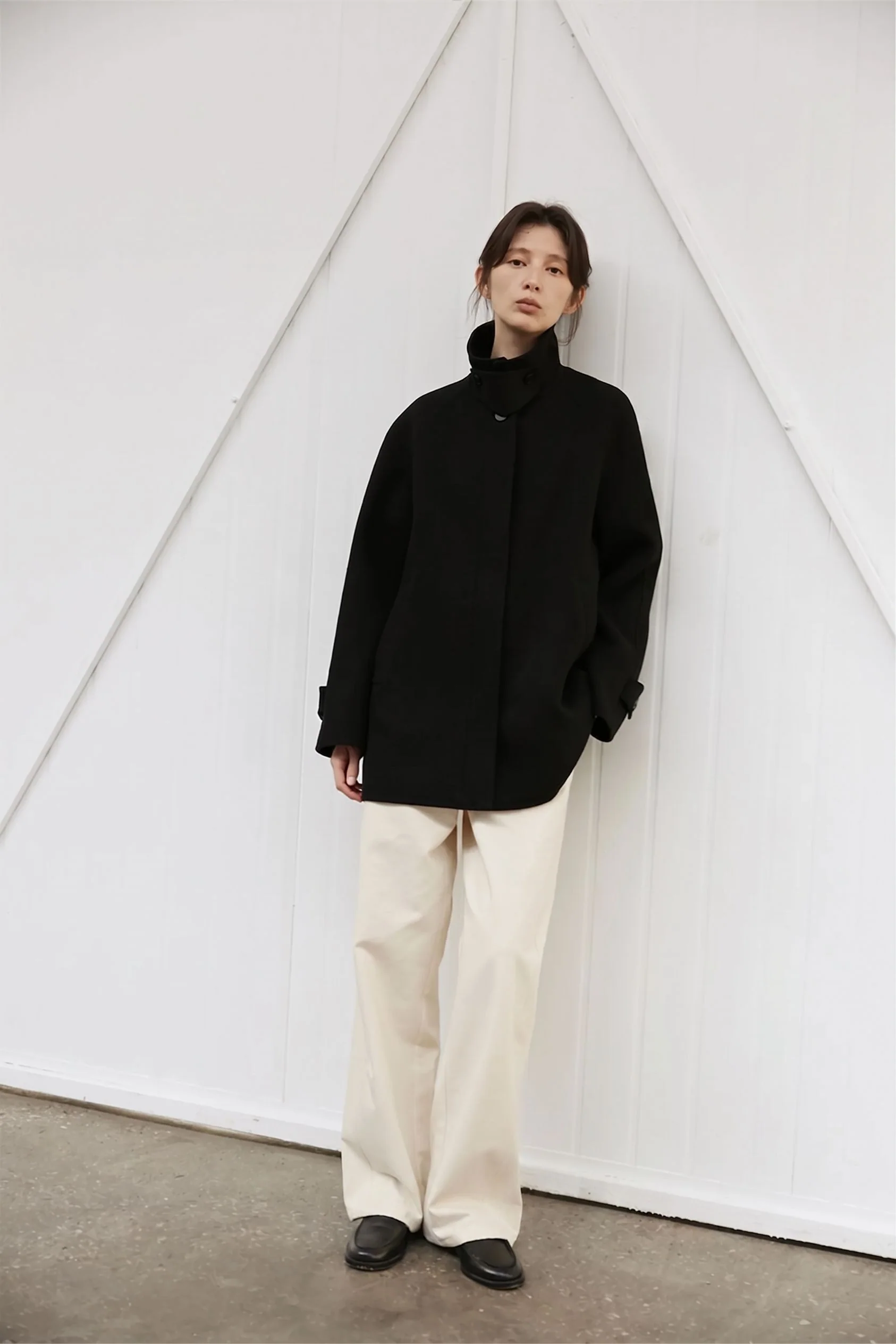 Merino Funnel Collar Coat