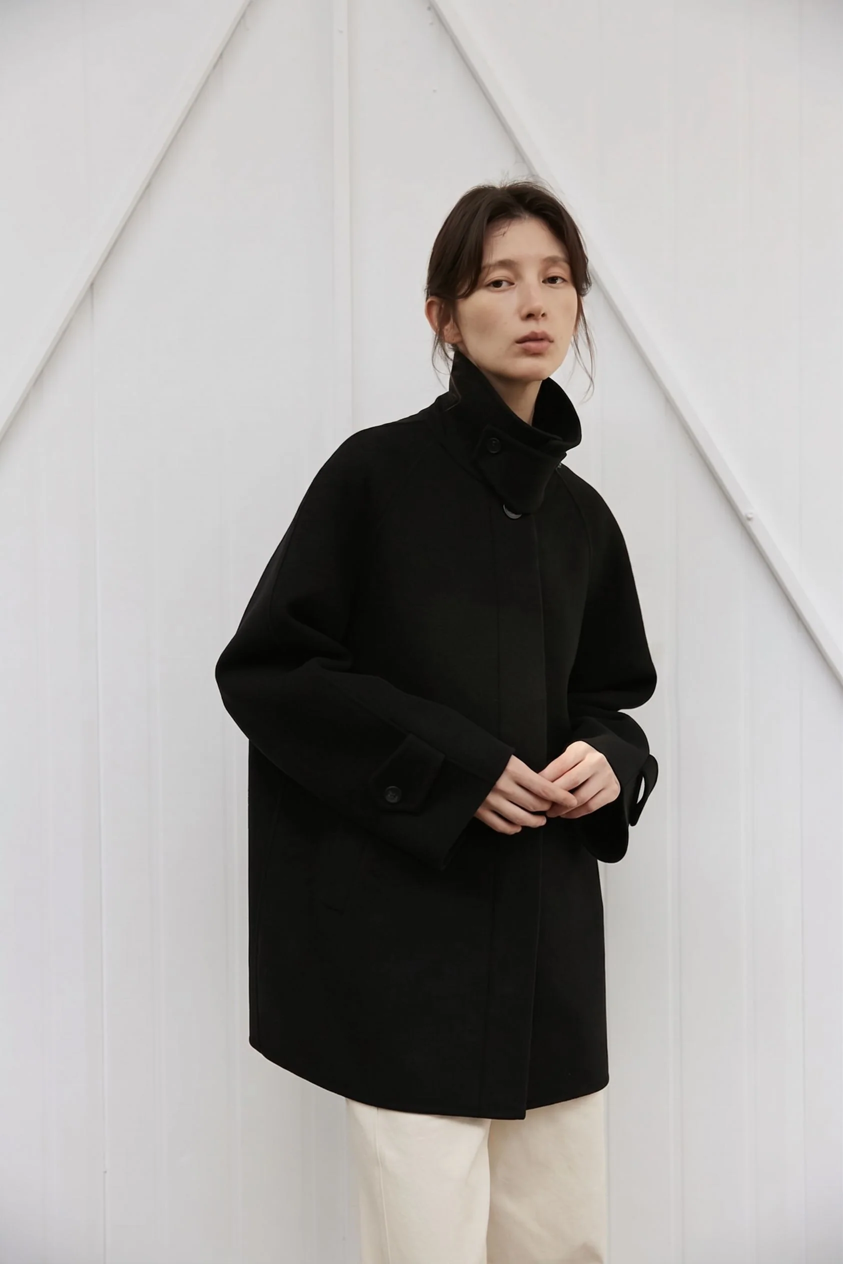Merino Funnel Collar Coat - Image 3