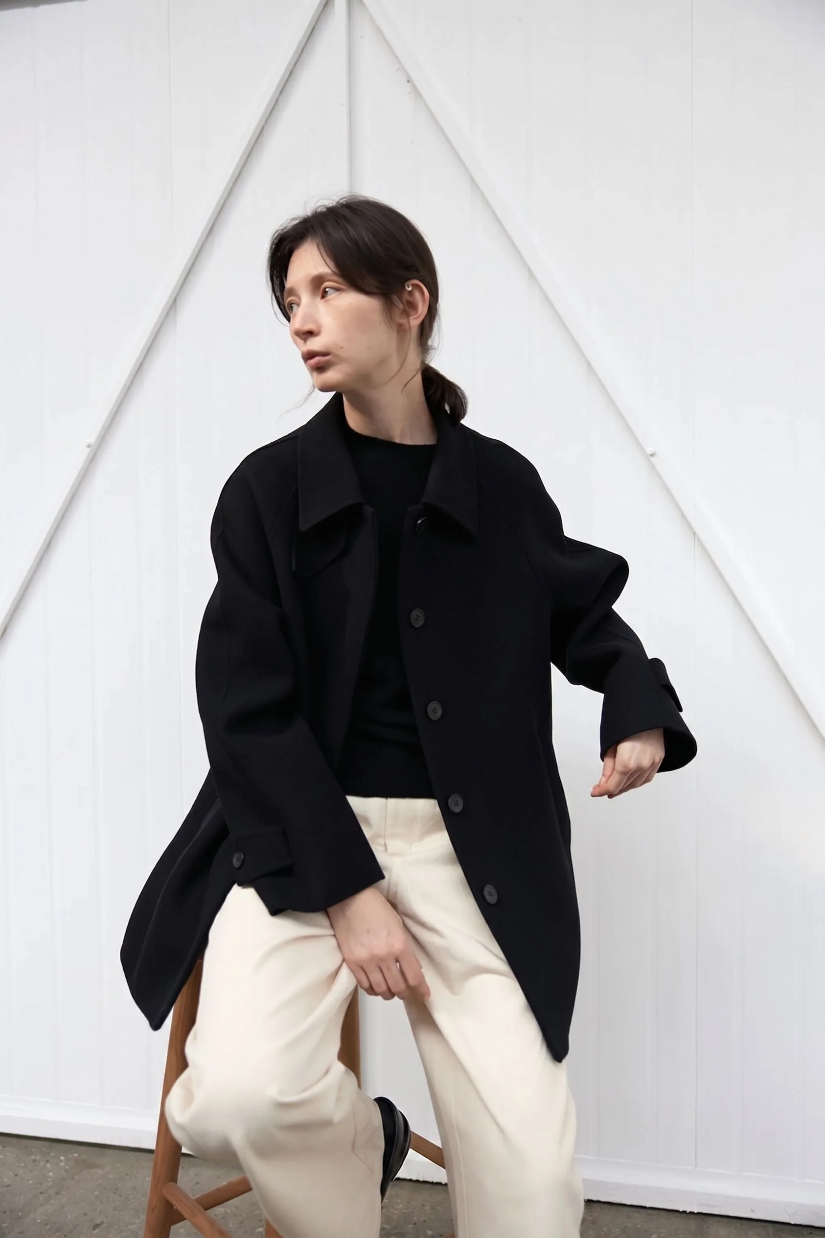 Merino Funnel Collar Coat - Image 5