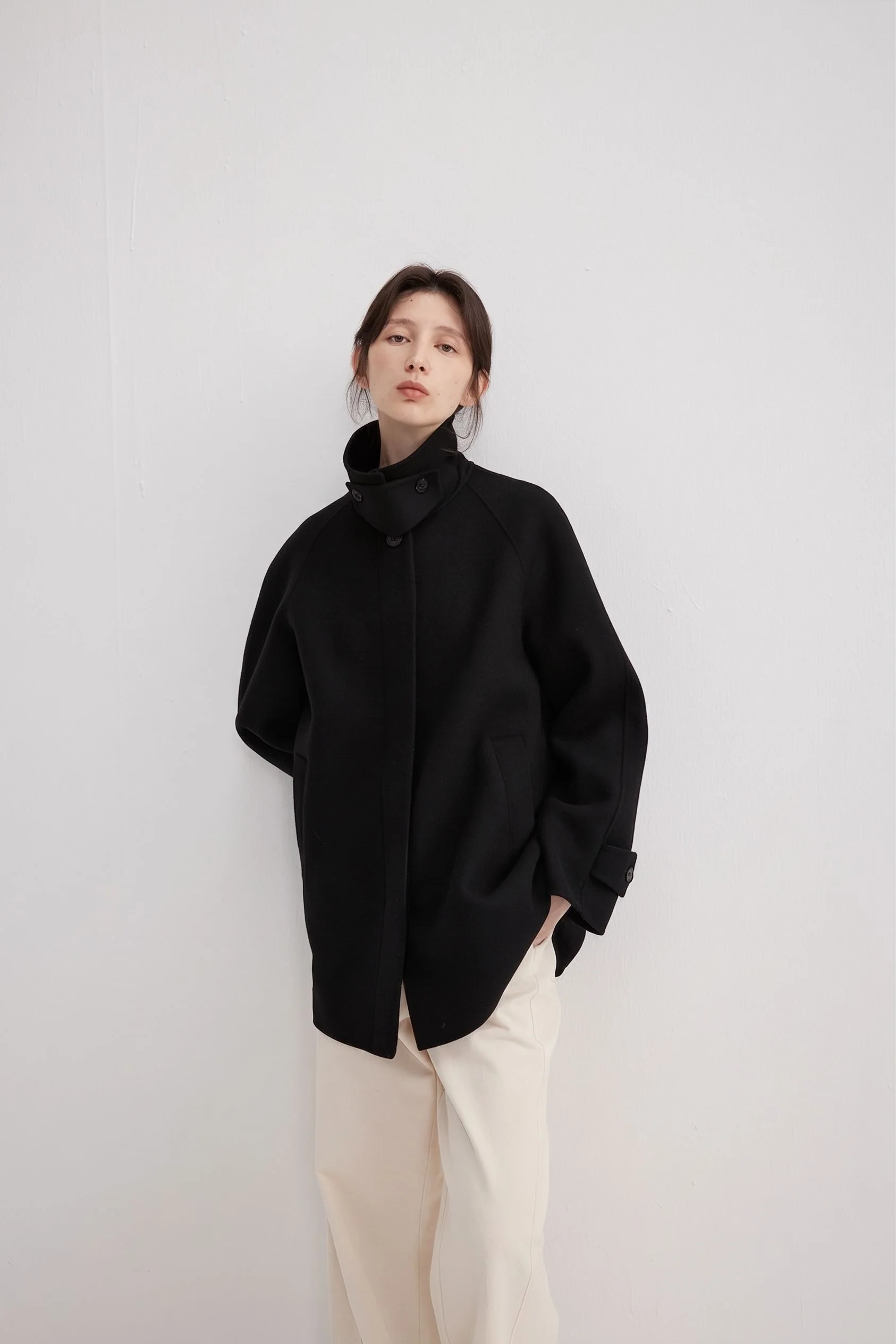 Merino Funnel Collar Coat - Image 6