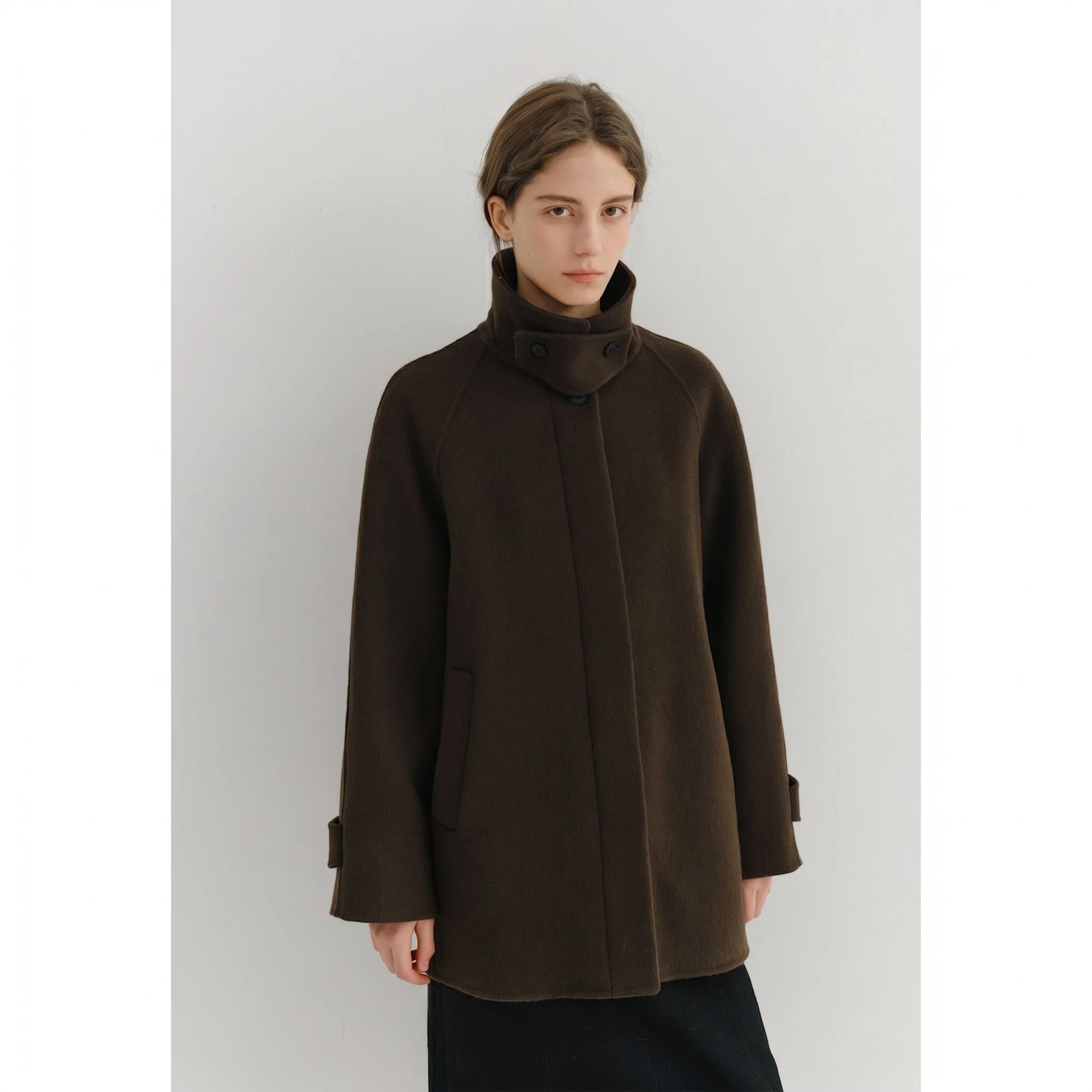 Merino Funnel Collar Coat - Image 7
