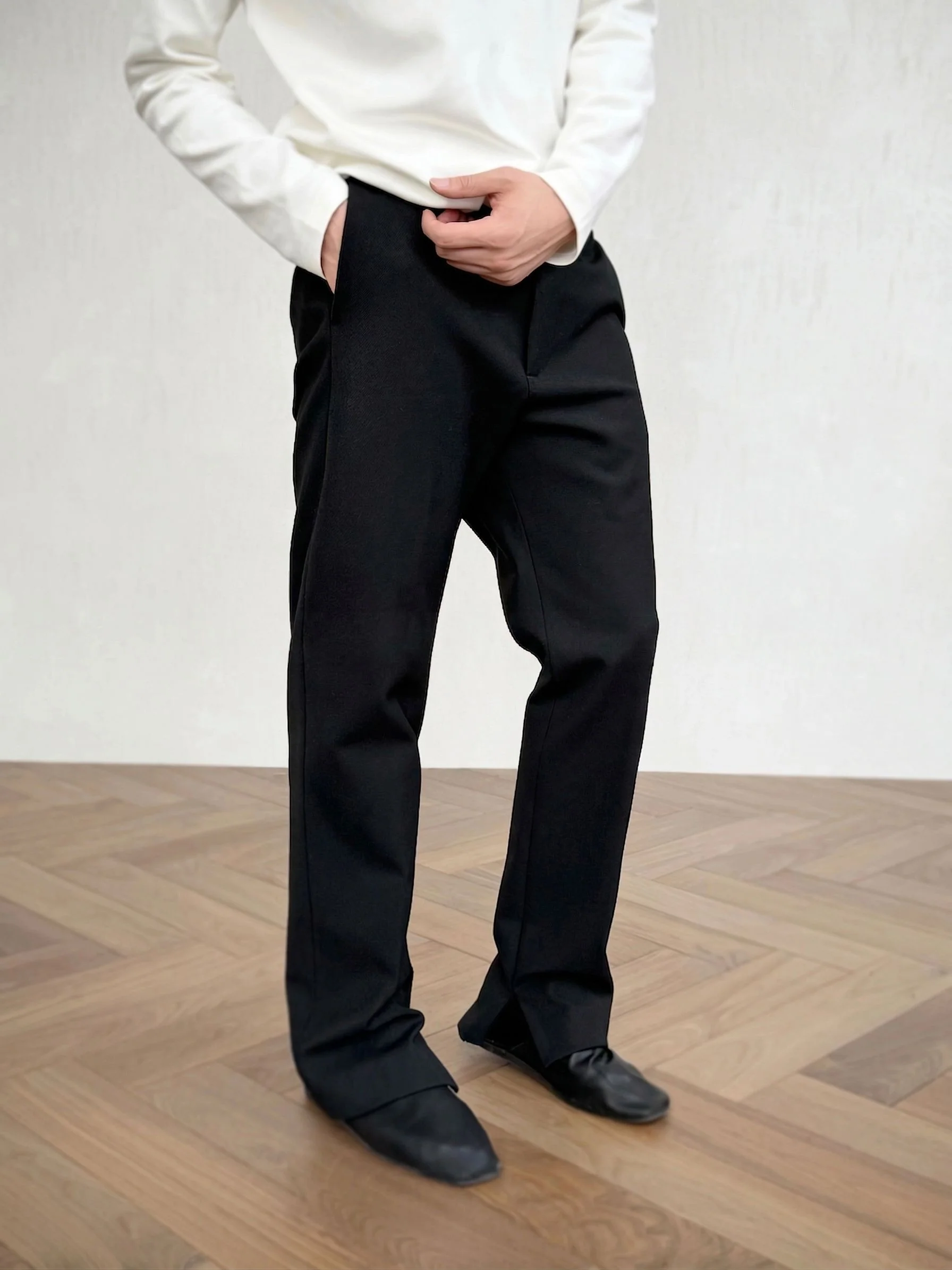 Merino Hem-Zip Trousers