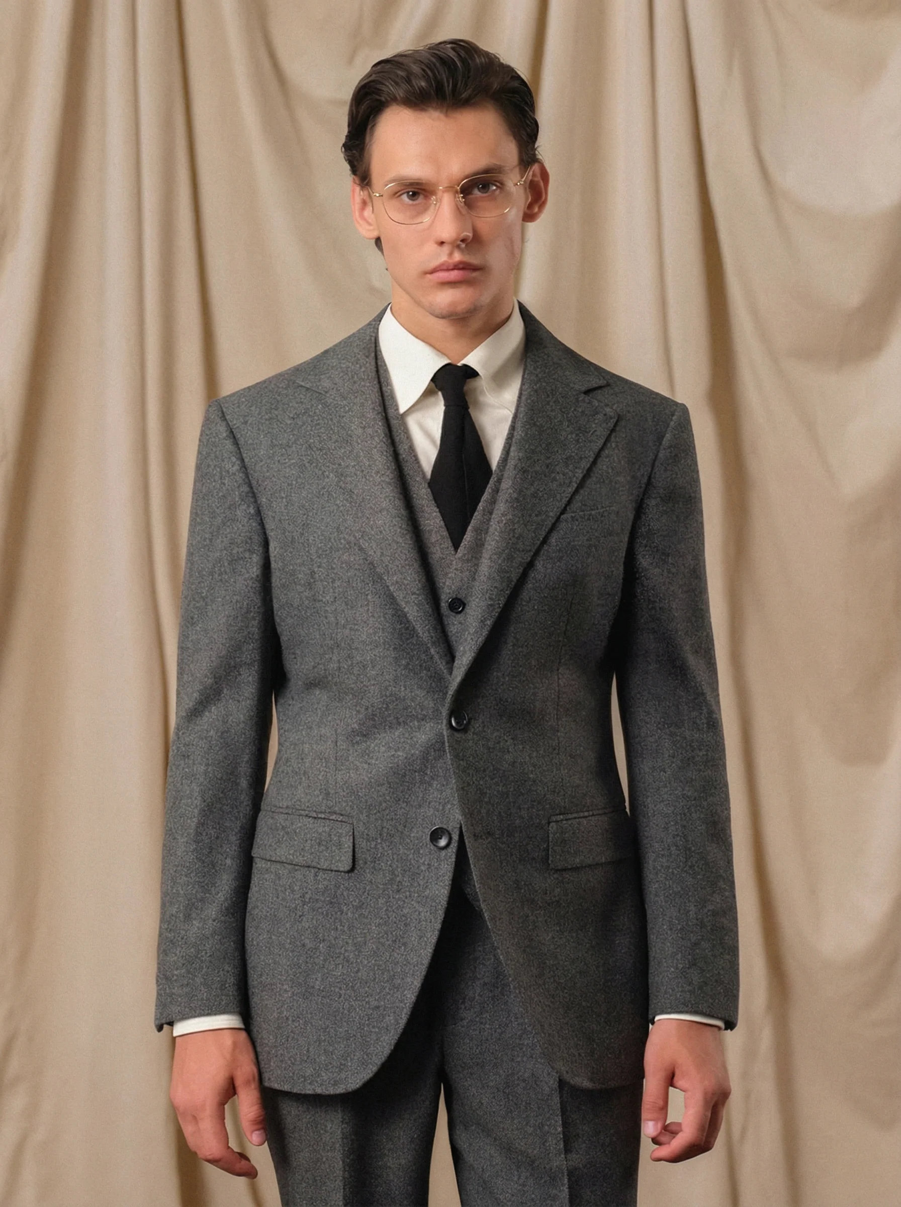 Merino Herringbone Flannel Three-Piece Suit - Image 2
