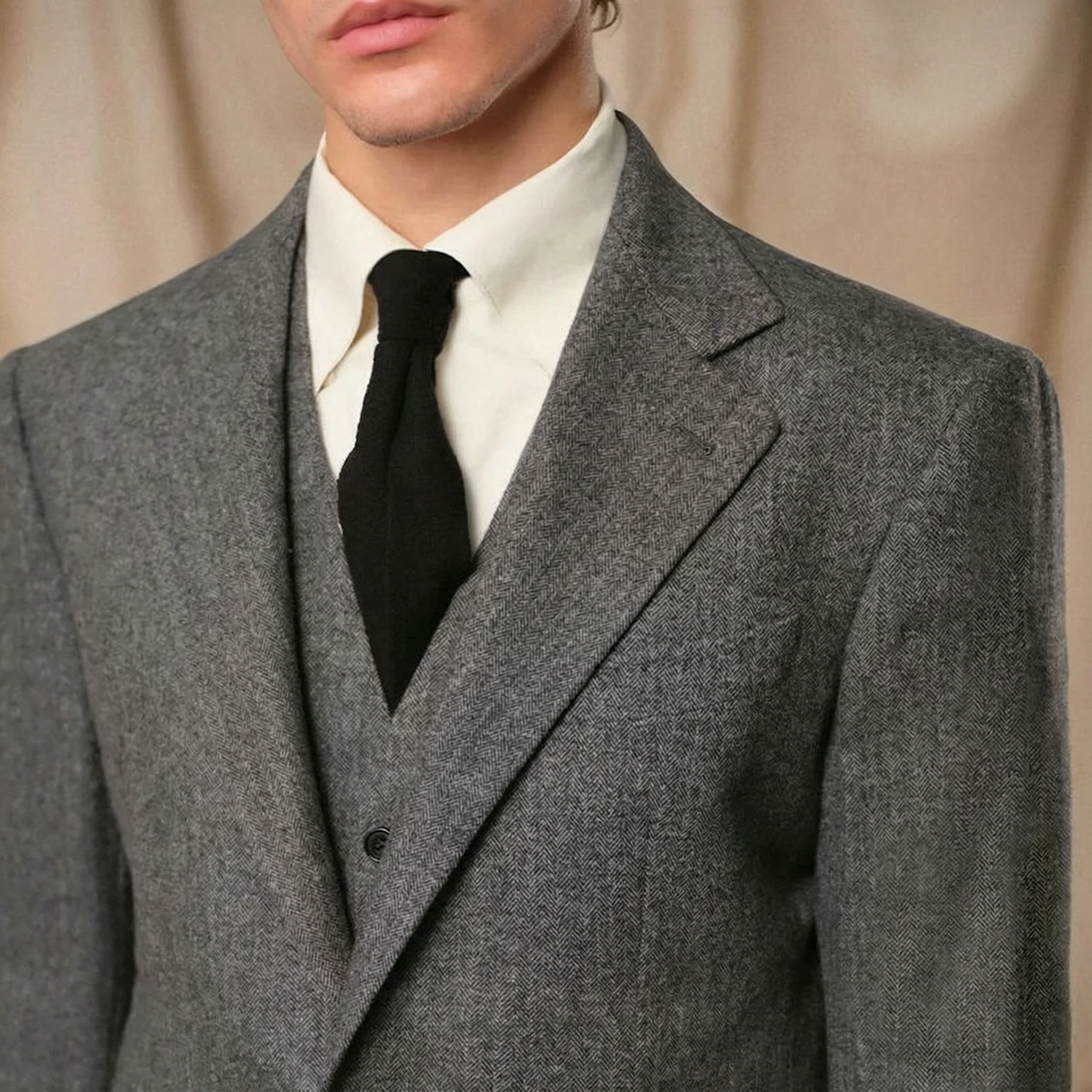 Merino Herringbone Flannel Three-Piece Suit - Image 7