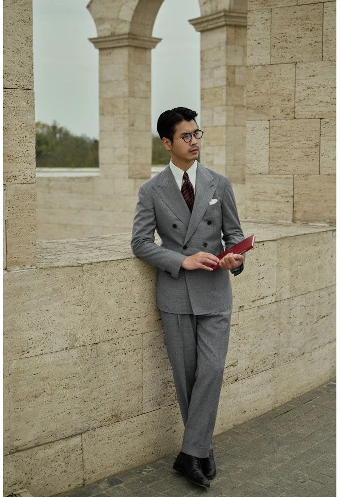 Merino High-Waist Pleated Trousers - Image 2