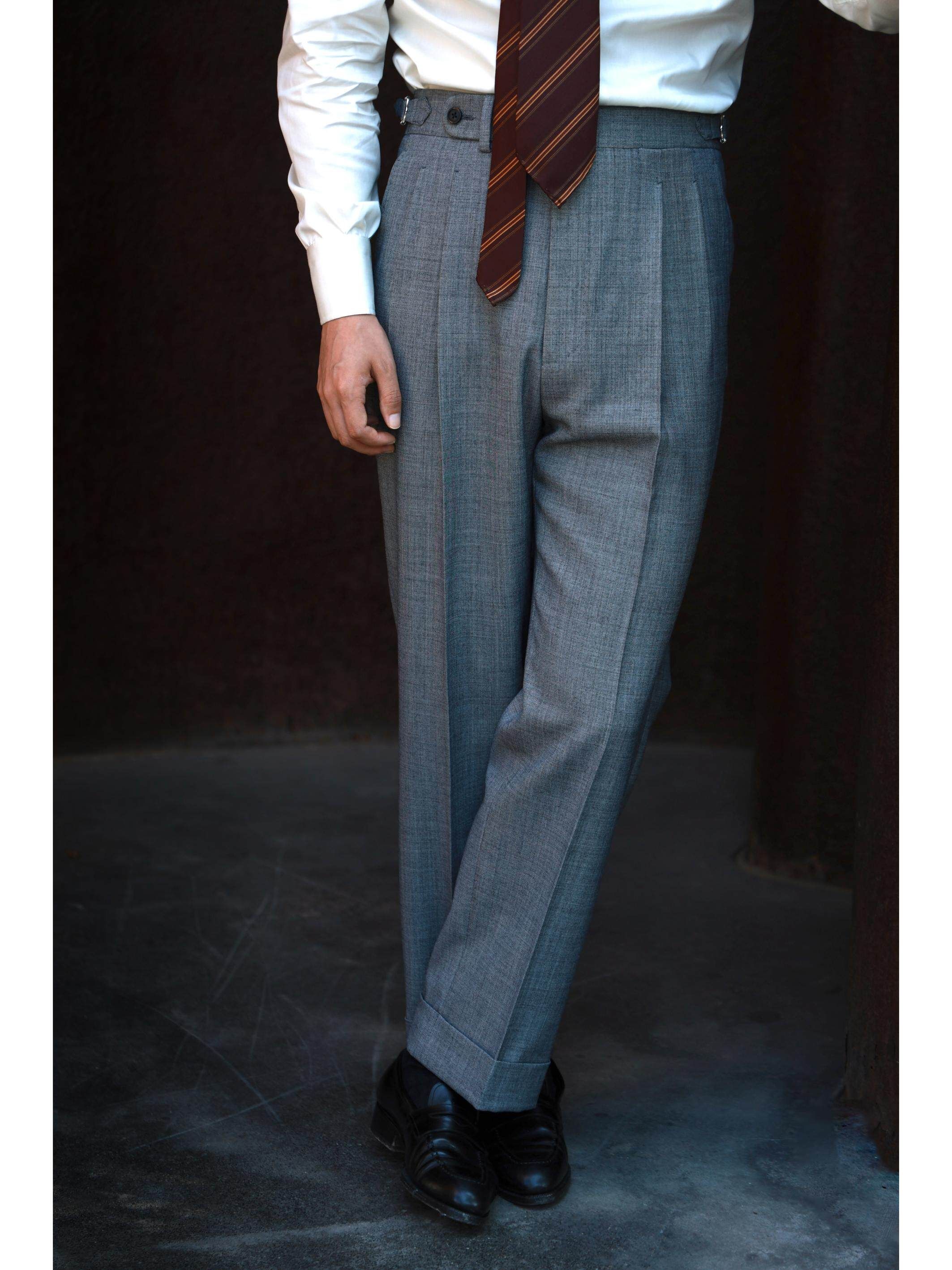 Merino High-Waist Pleated Trousers - Image 3