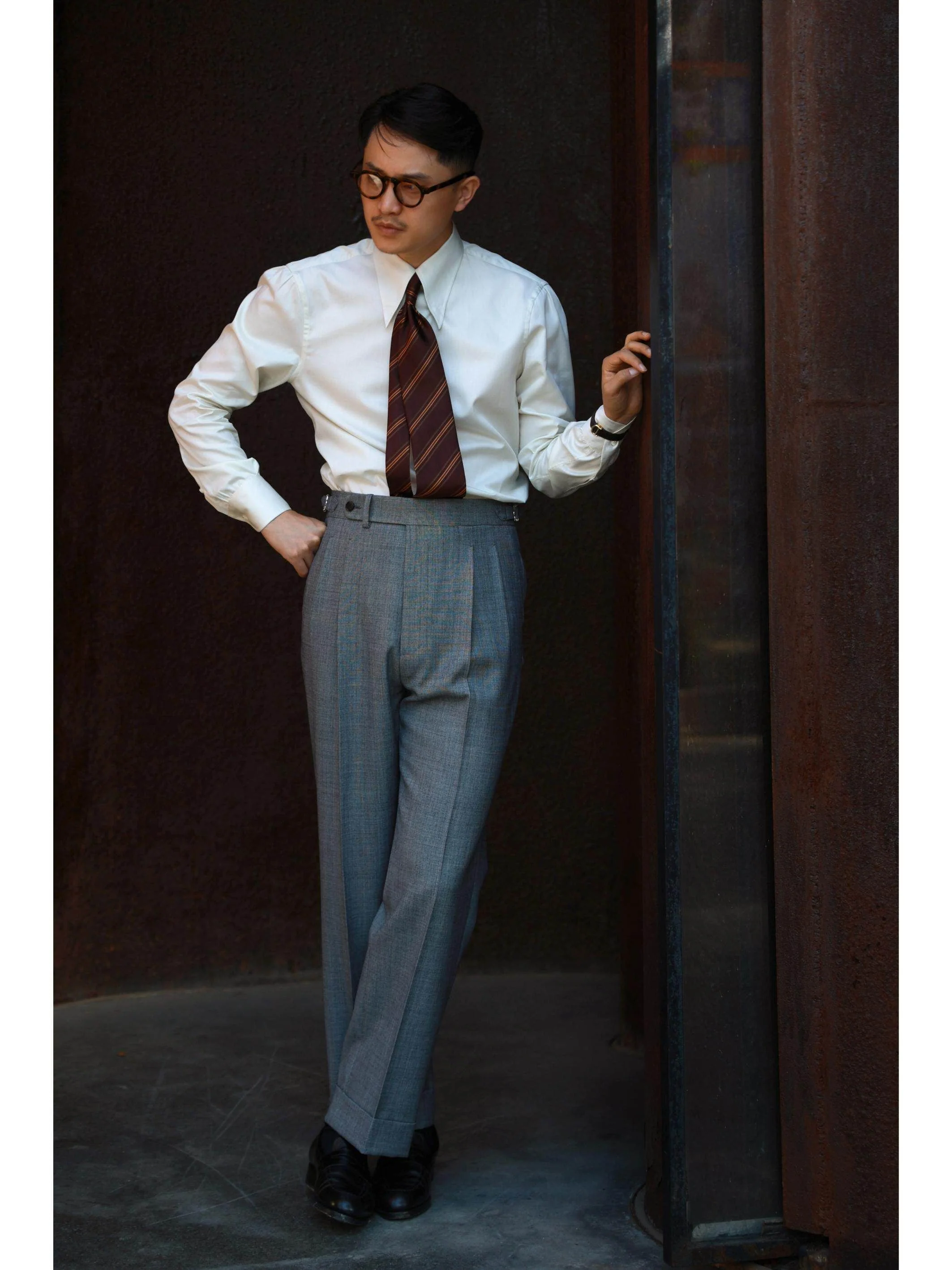 Merino High-Waist Pleated Trousers - Image 4