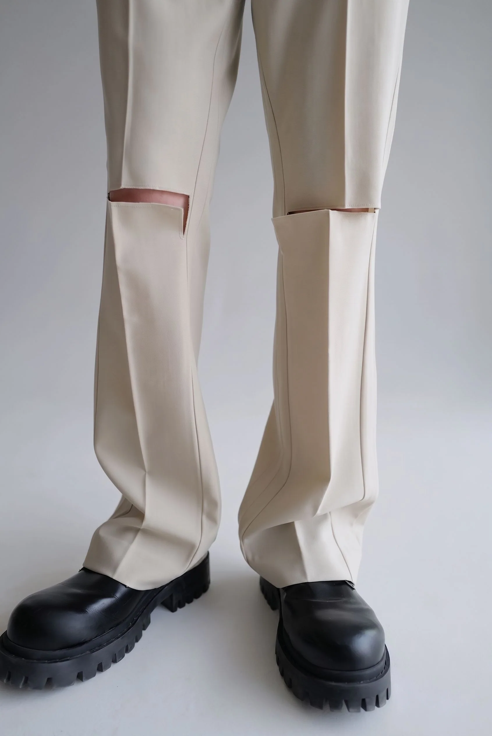 Merino Knee Cutout Flare Trousers - Image 6