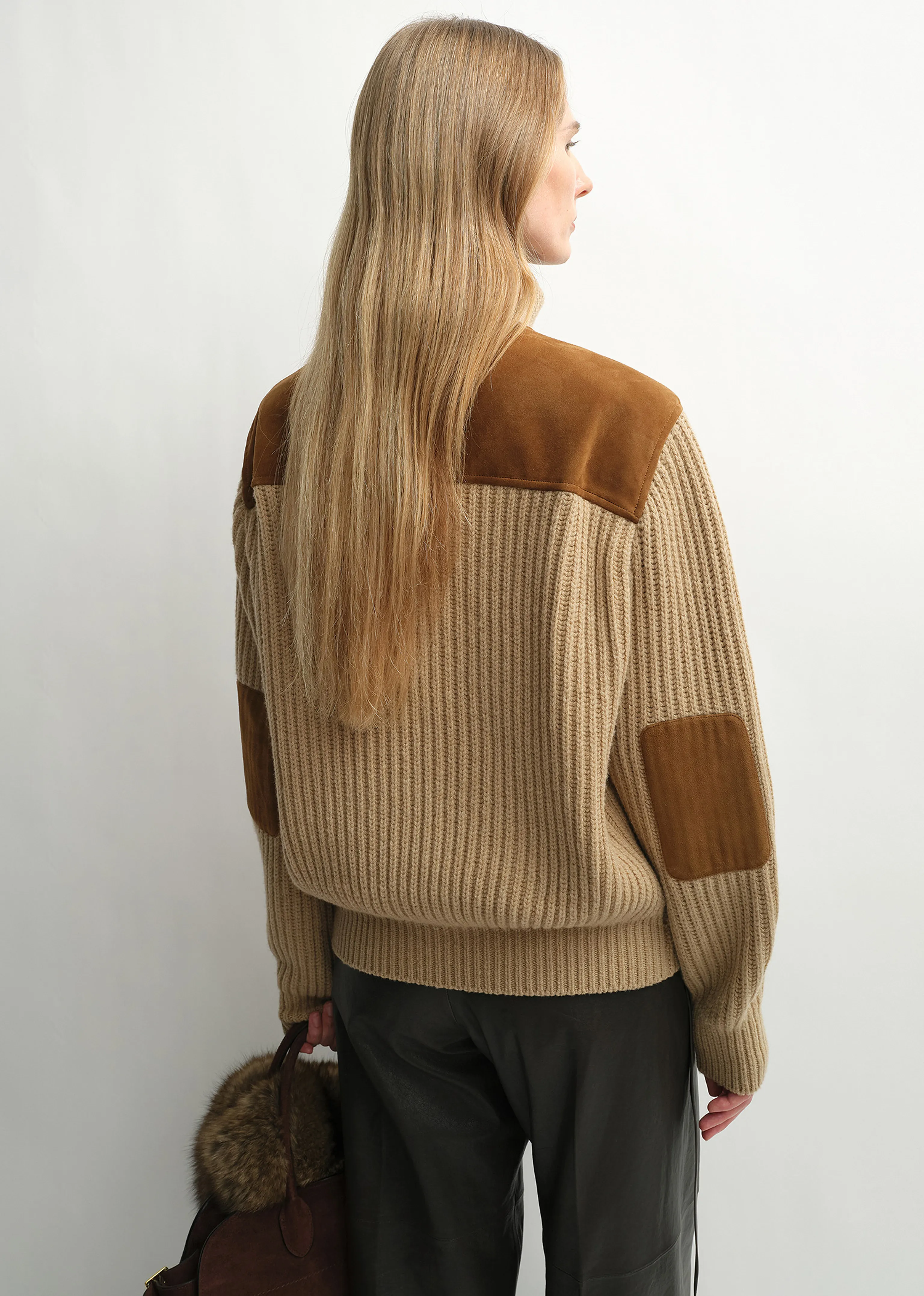 Merino Knit Stand-Collar Jacket with Top-Grain Sheepskin - Image 6