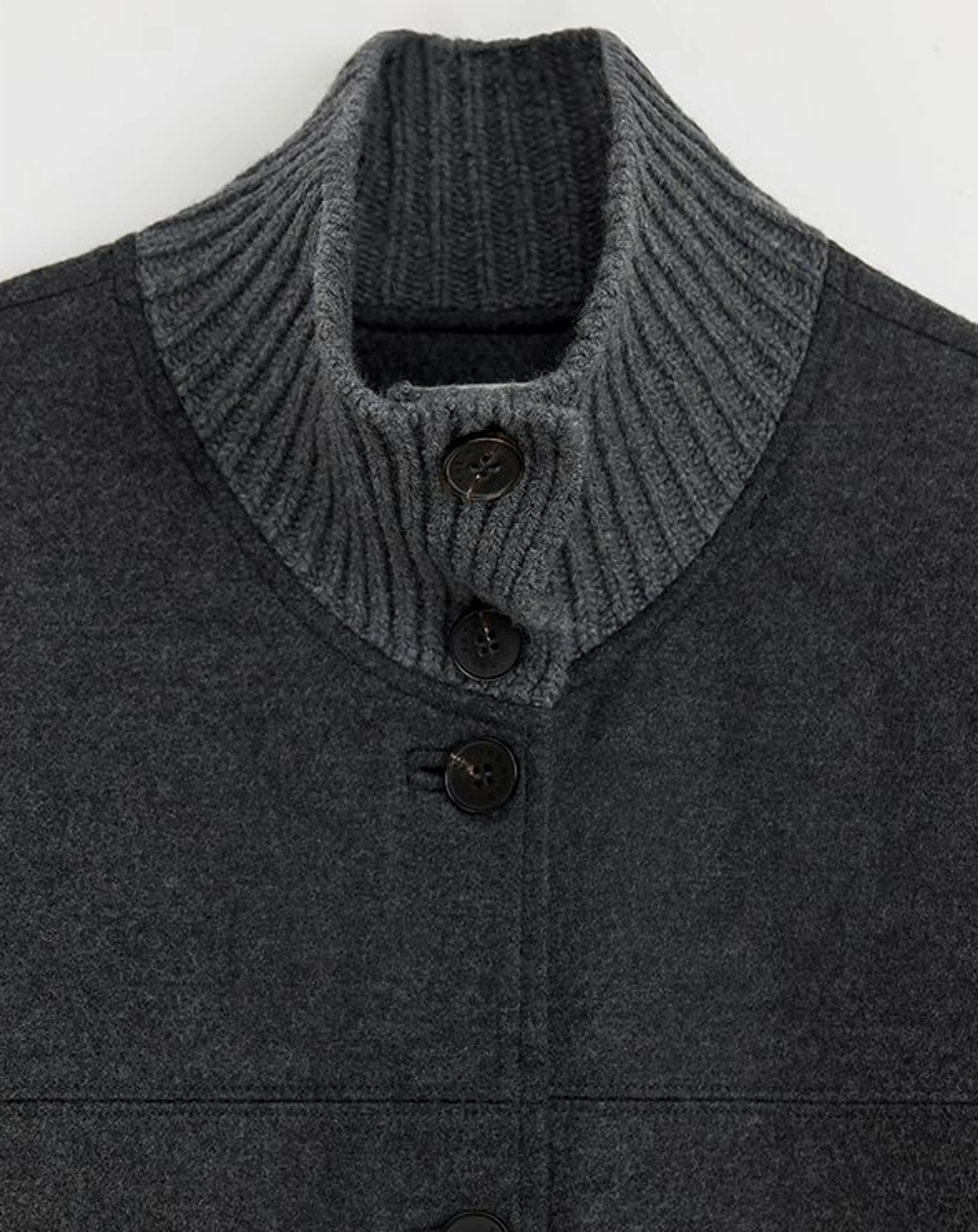 Merino Knit Stand-Collar Jacket with Top-Grain Sheepskin - Image 8