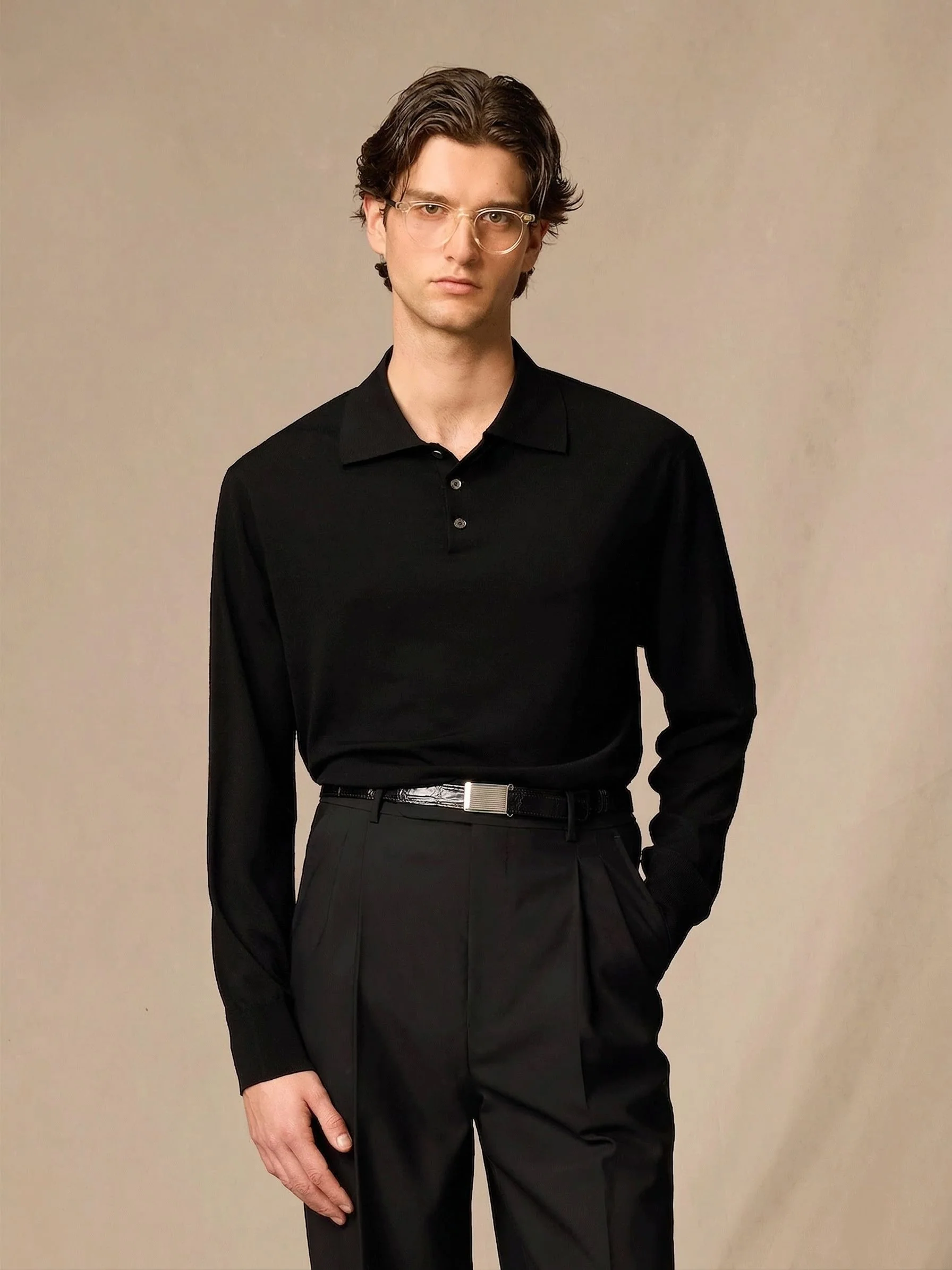 Merino Long-Sleeve Polo