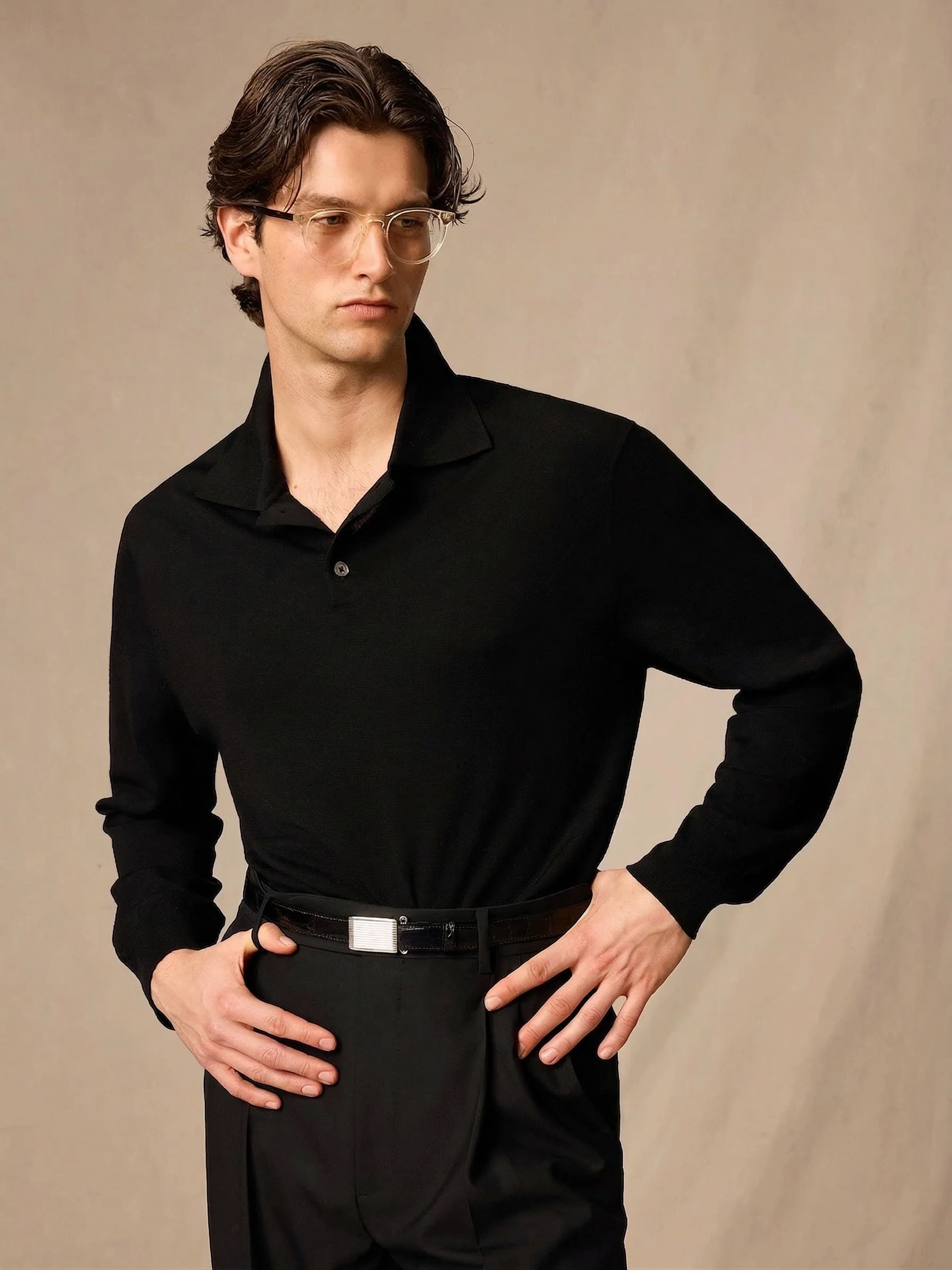 Merino Long-Sleeve Polo - Image 3