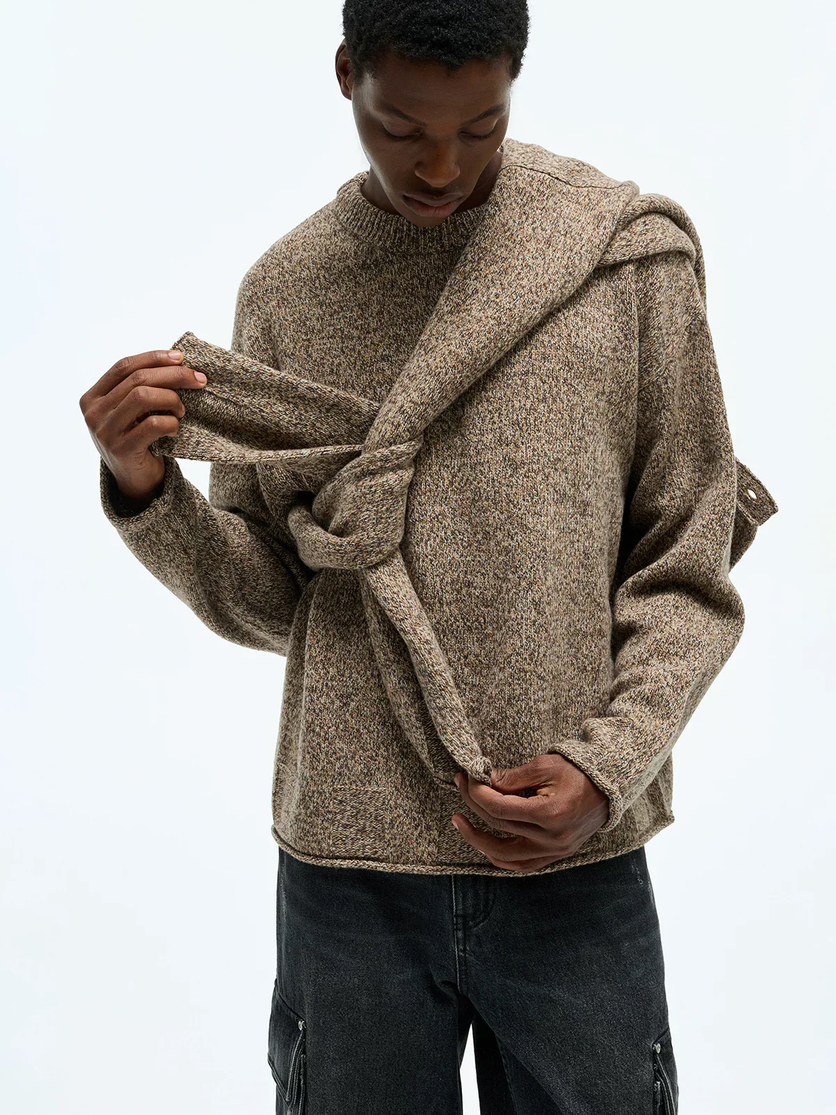 Merino Melange Narrow Crewneck Sweater