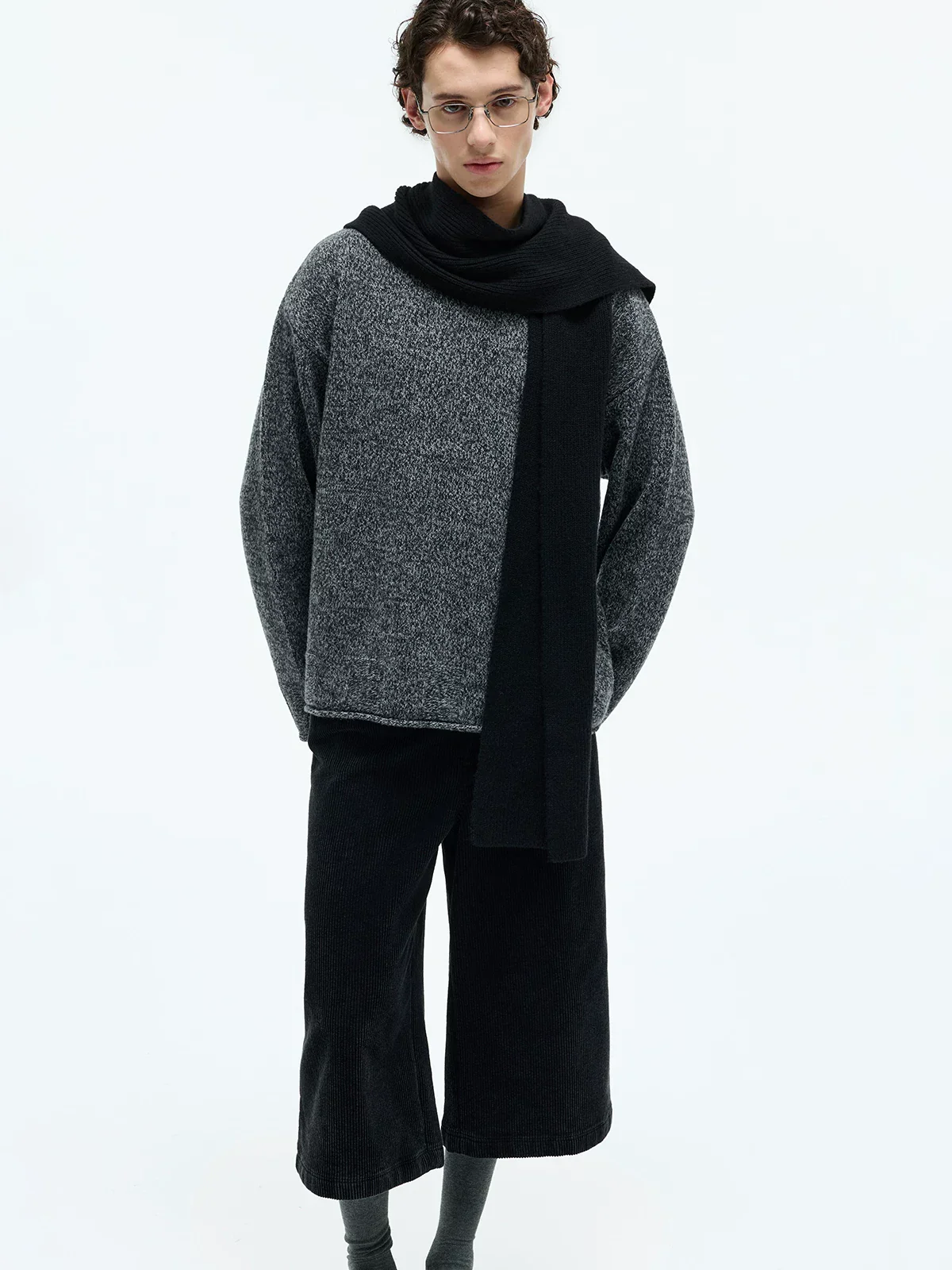 Merino Melange Narrow Crewneck Sweater - Image 3