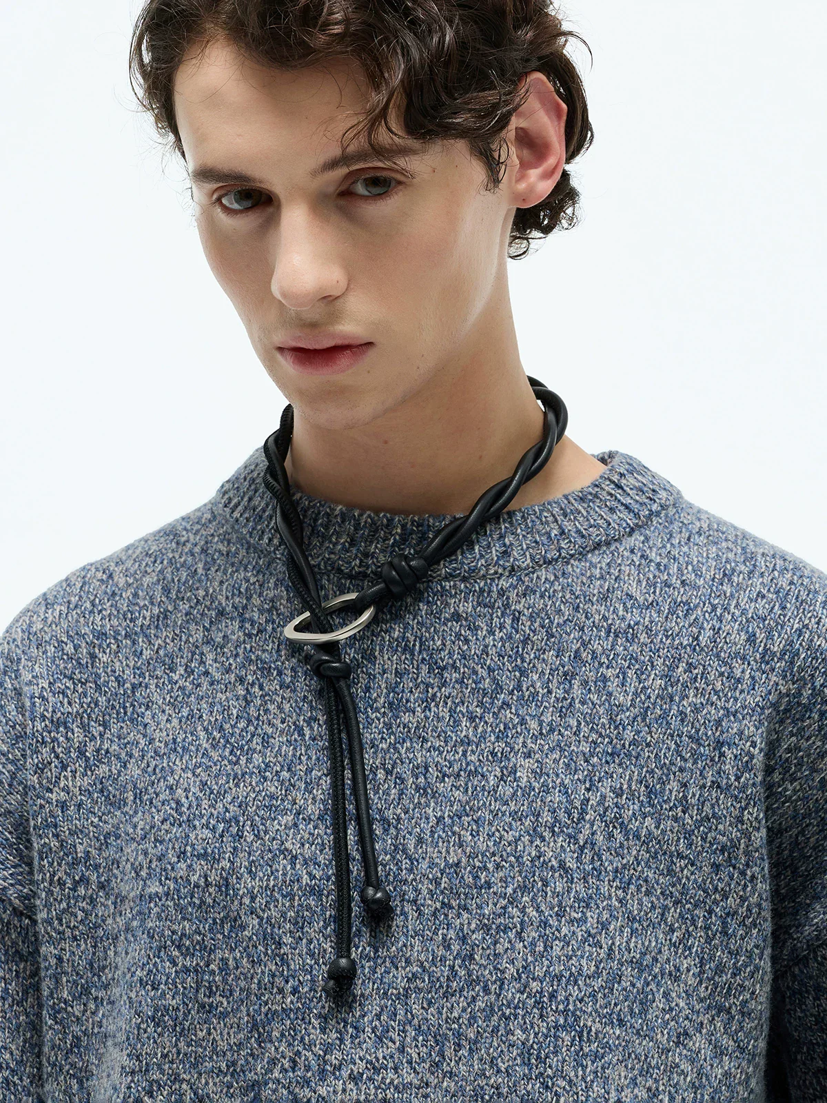 Merino Melange Narrow Crewneck Sweater - Image 5