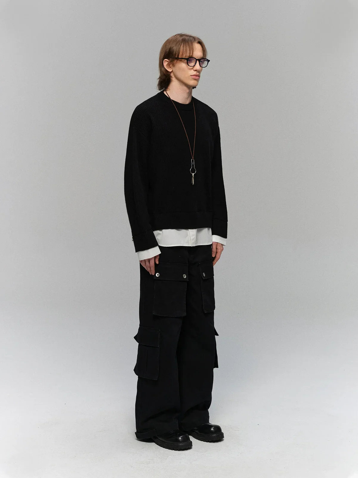 Merino Mock-Layer Crewneck Sweater - Image 3