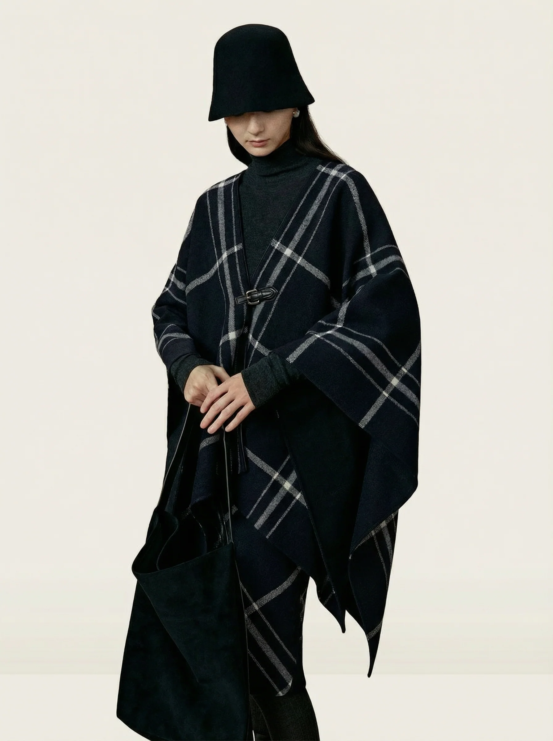 Merino Plaid Cape