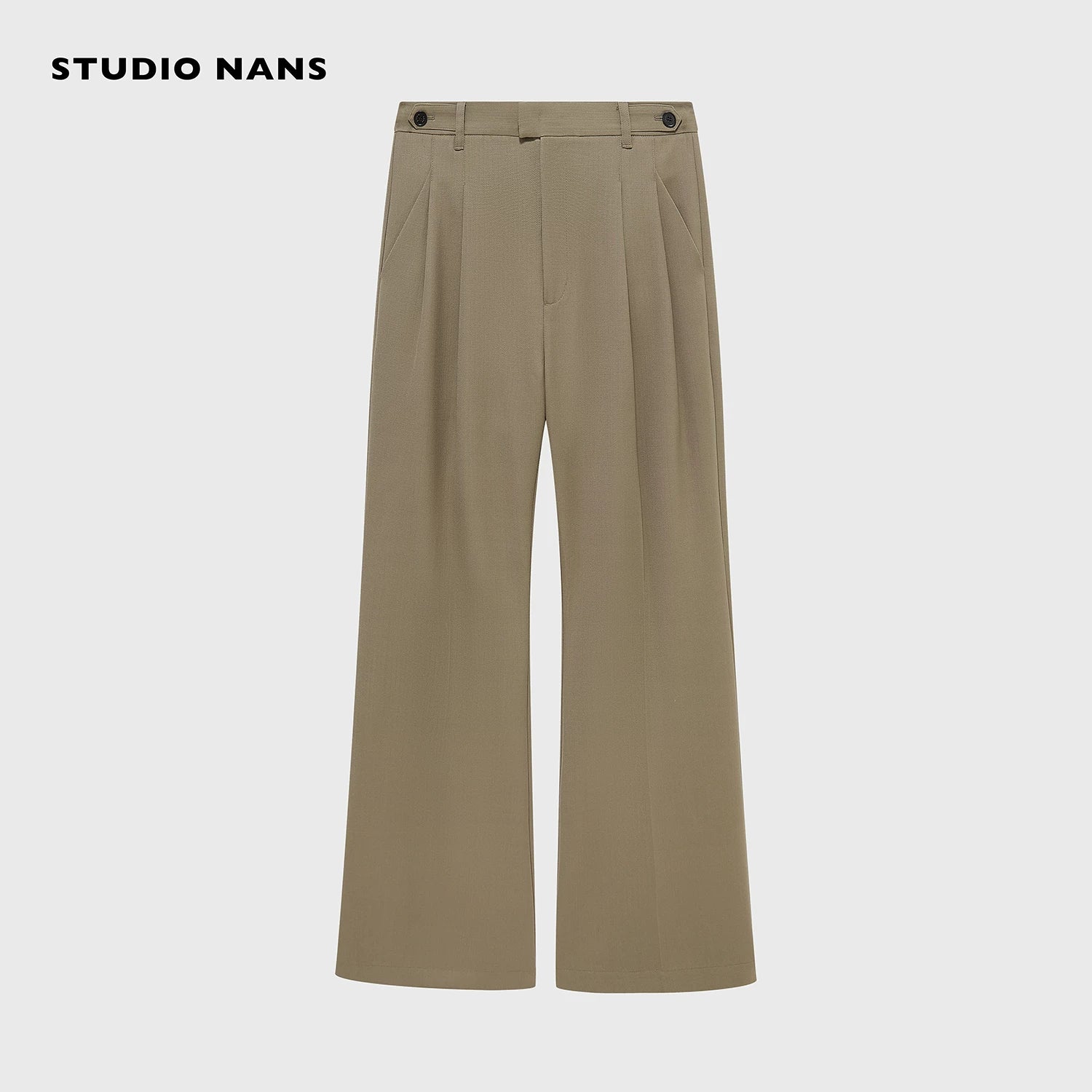 Merino Pleated Flare Trousers - Image 7