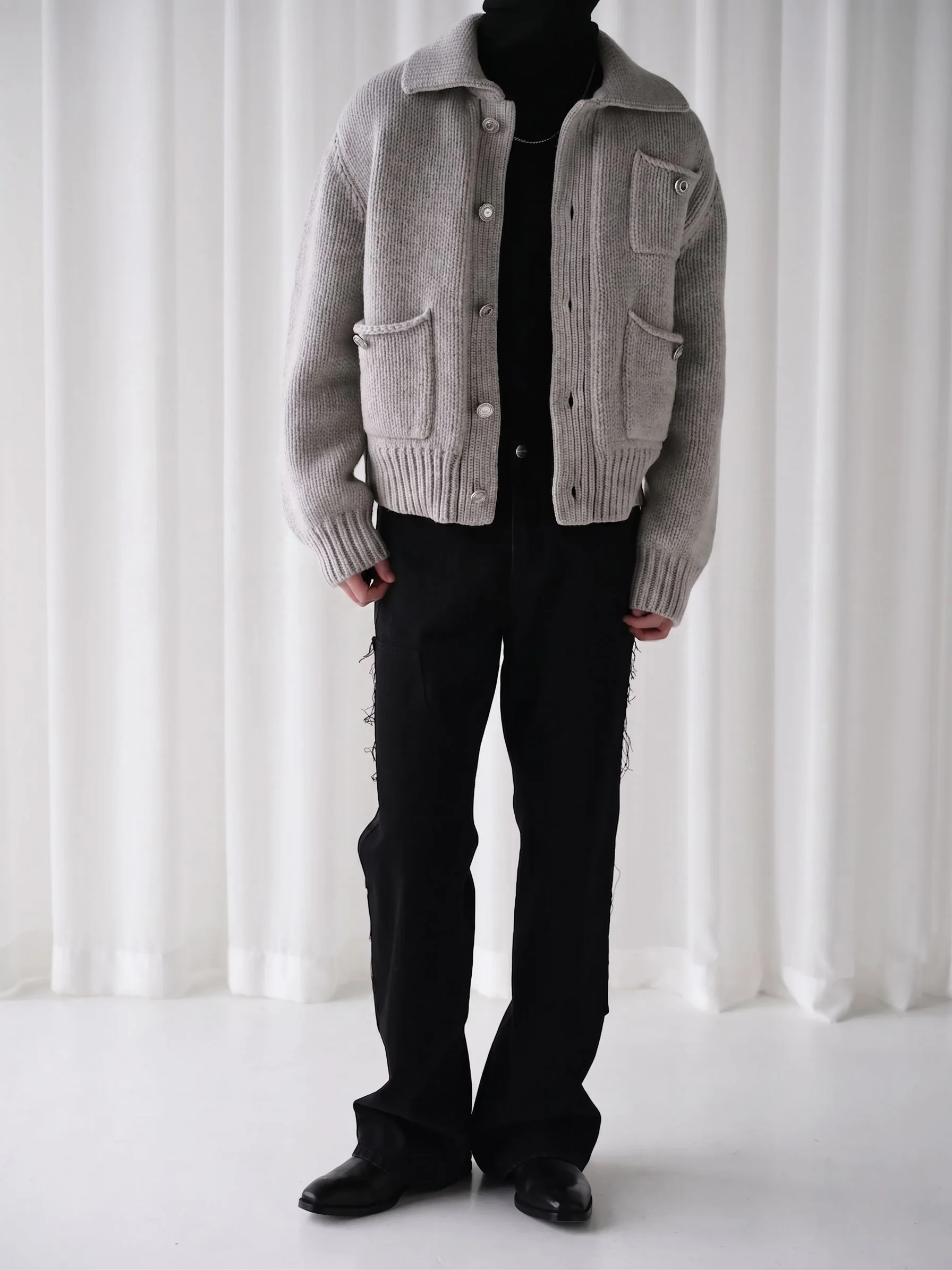 Merino Quilt-Lined Knit Jacket - Image 4