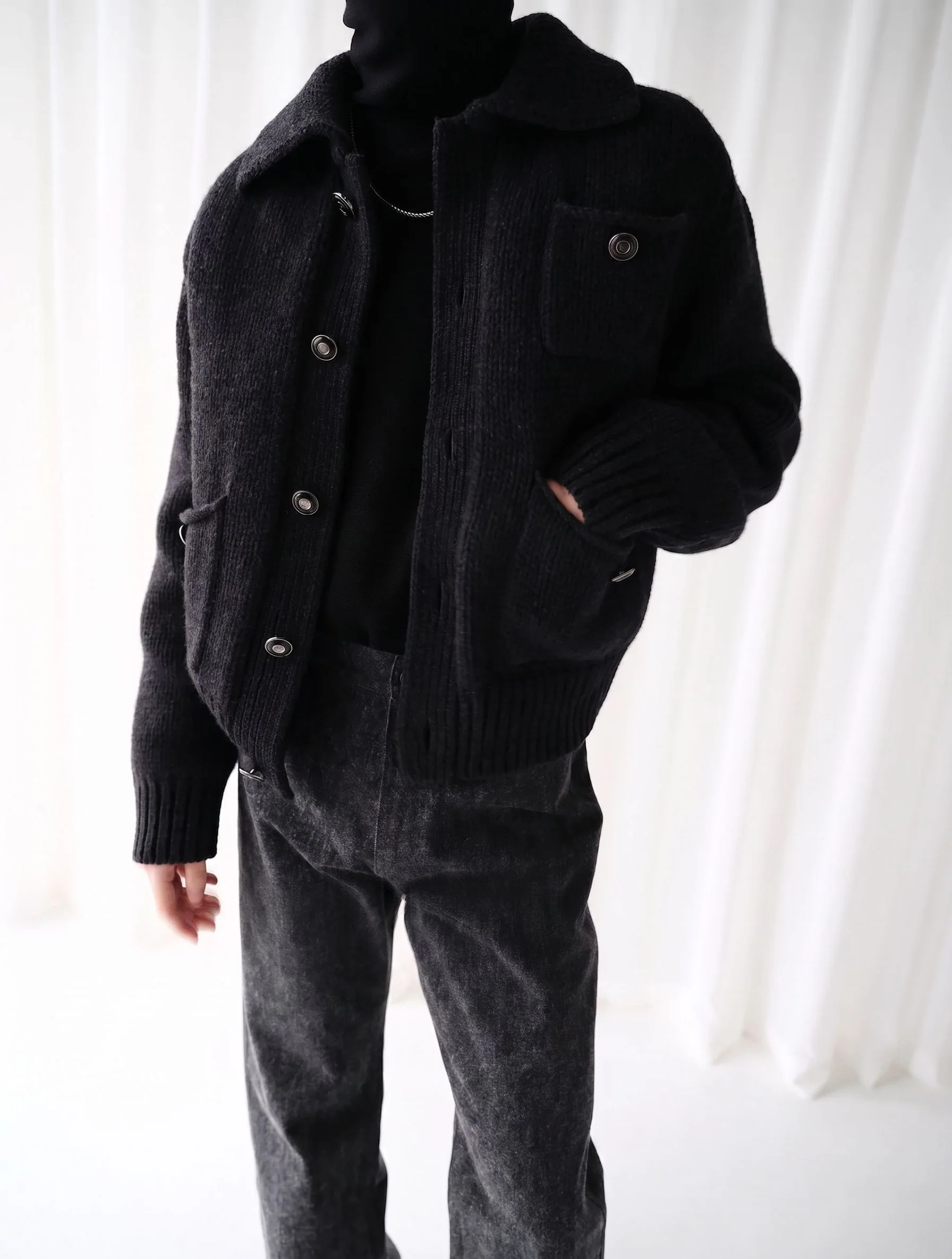 Merino Quilt-Lined Knit Jacket - Image 5