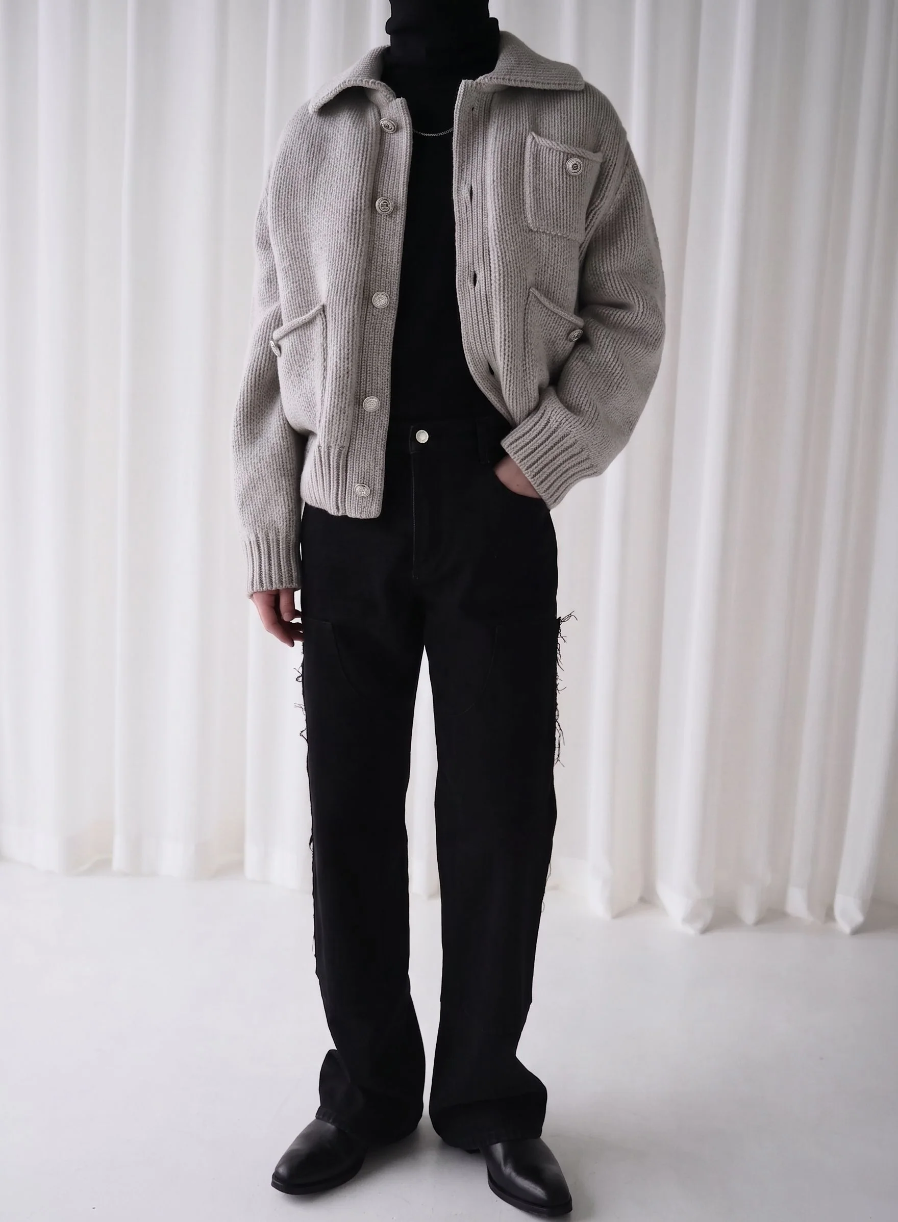 Merino Quilt-Lined Knit Jacket - Image 6