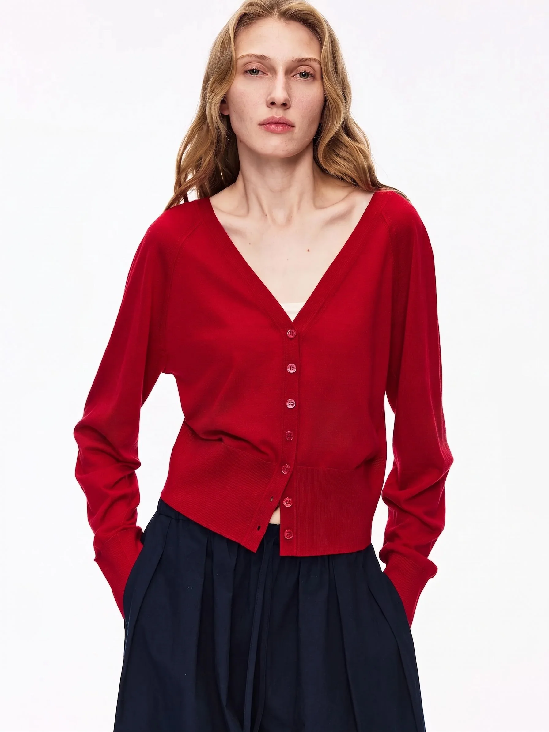 Merino Reversible V-Neck Cardigan - Image 3