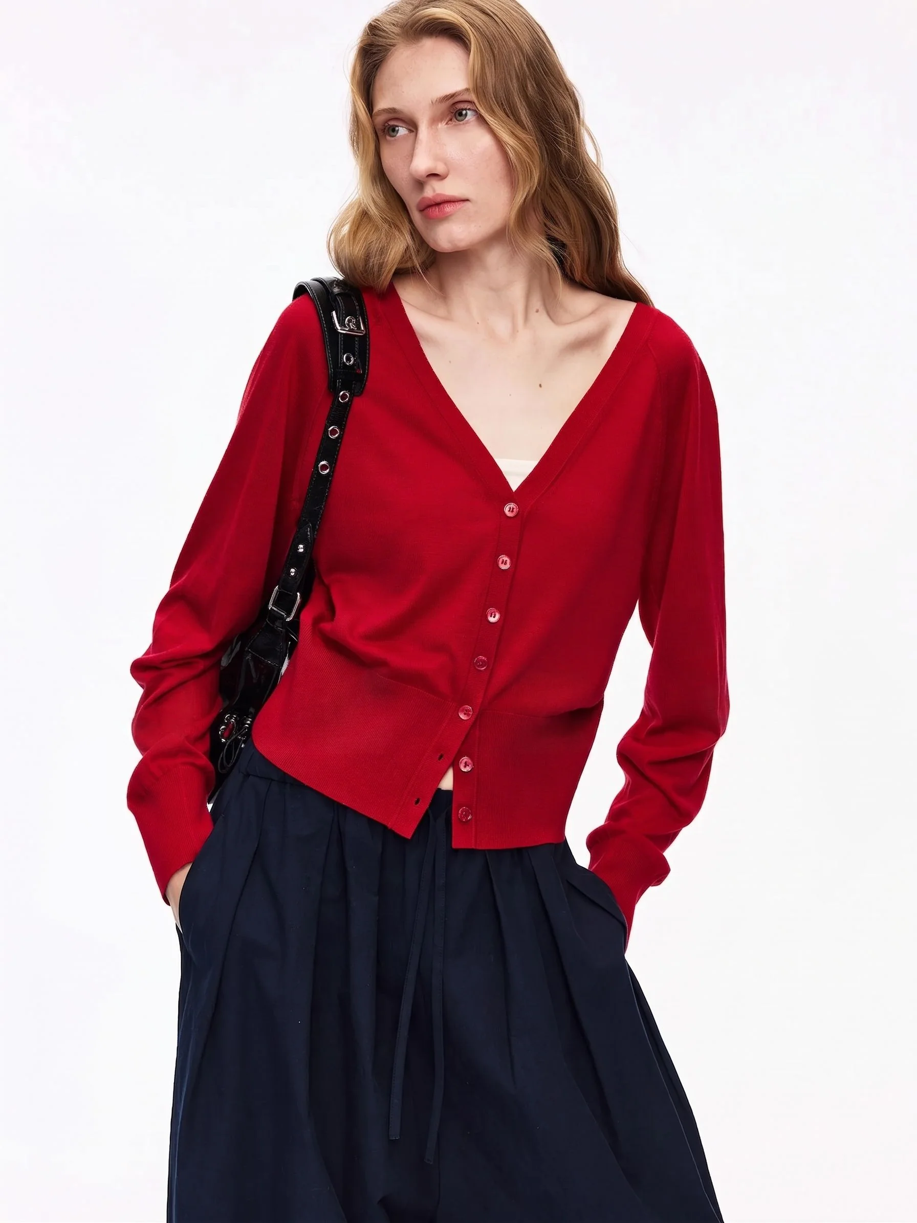 Merino Reversible V-Neck Cardigan - Image 5