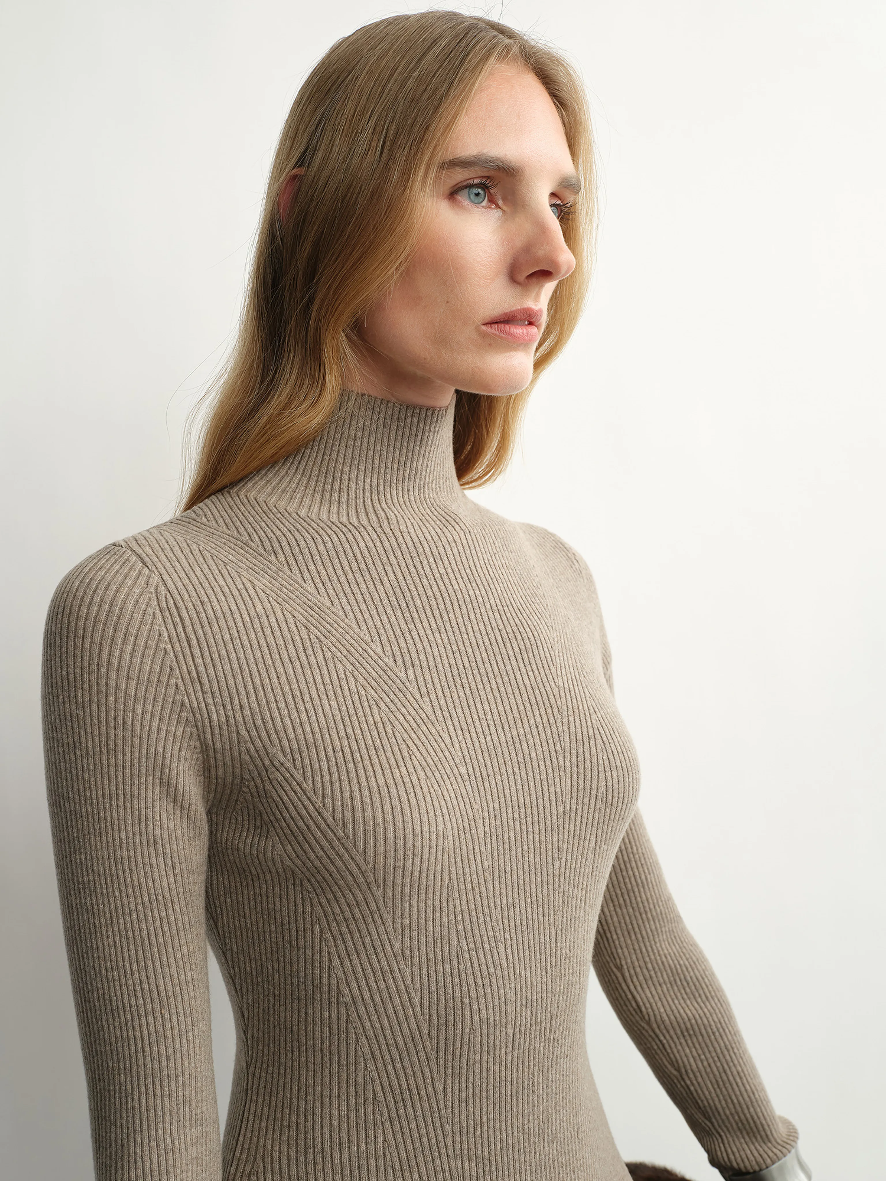 Merino Rib Turtleneck Dress - Image 8