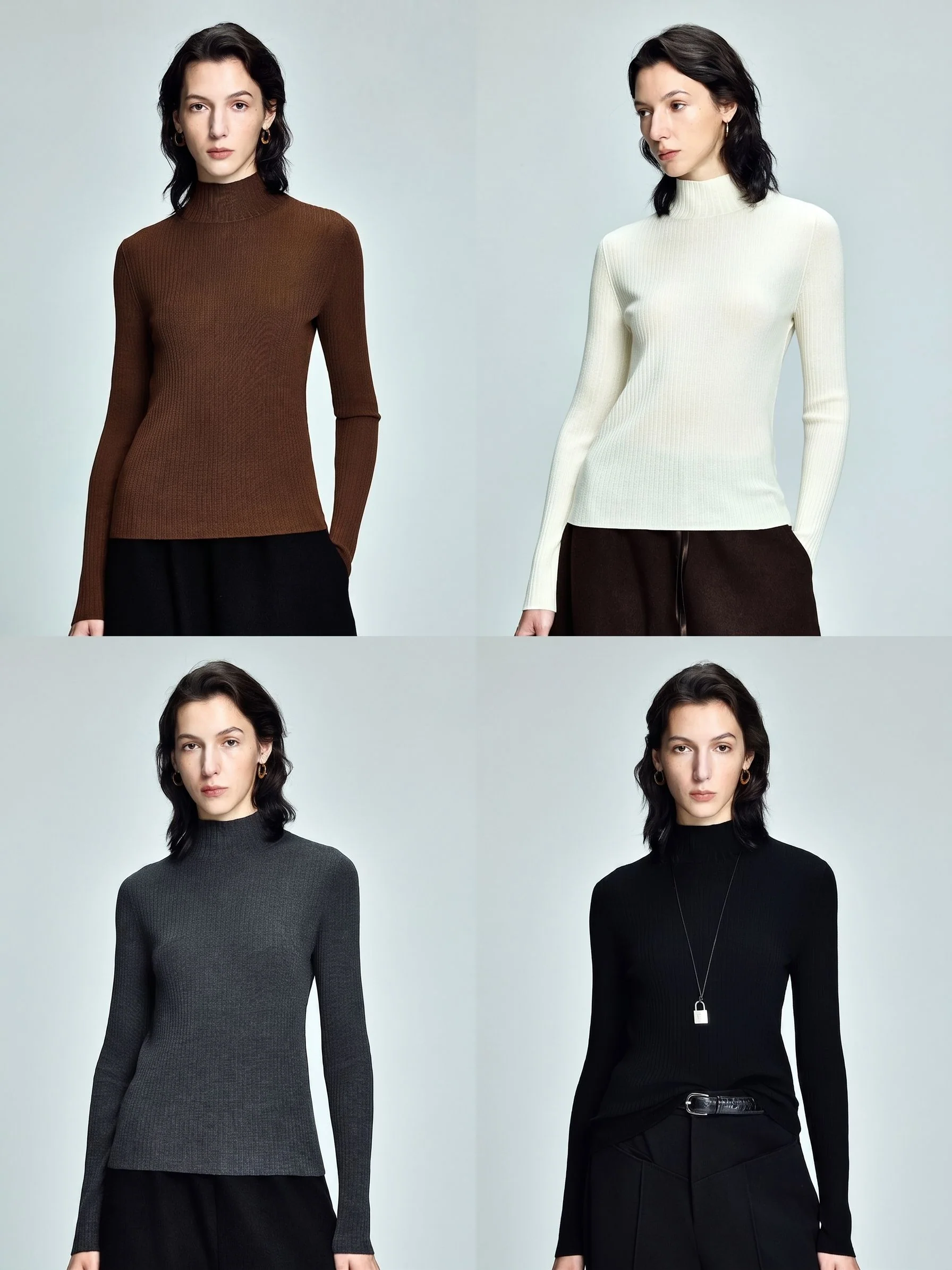 Merino Ribbed Mockneck Sweater