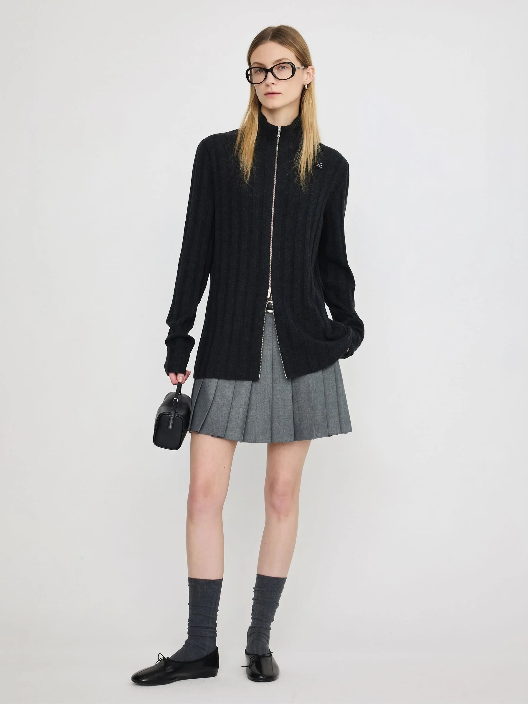Merino Ribbed Zip-Up Cardigan - Image 2