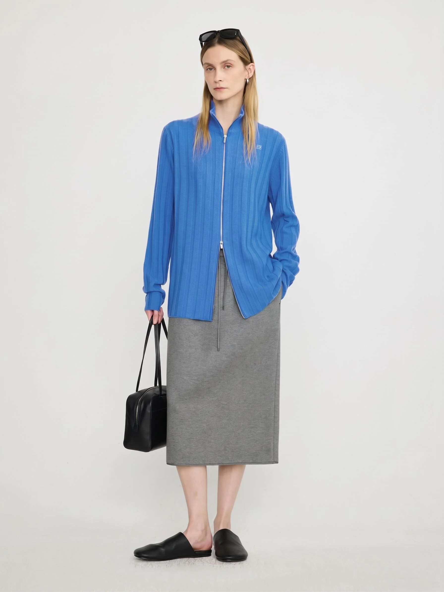 Merino Ribbed Zip-Up Cardigan - Image 4