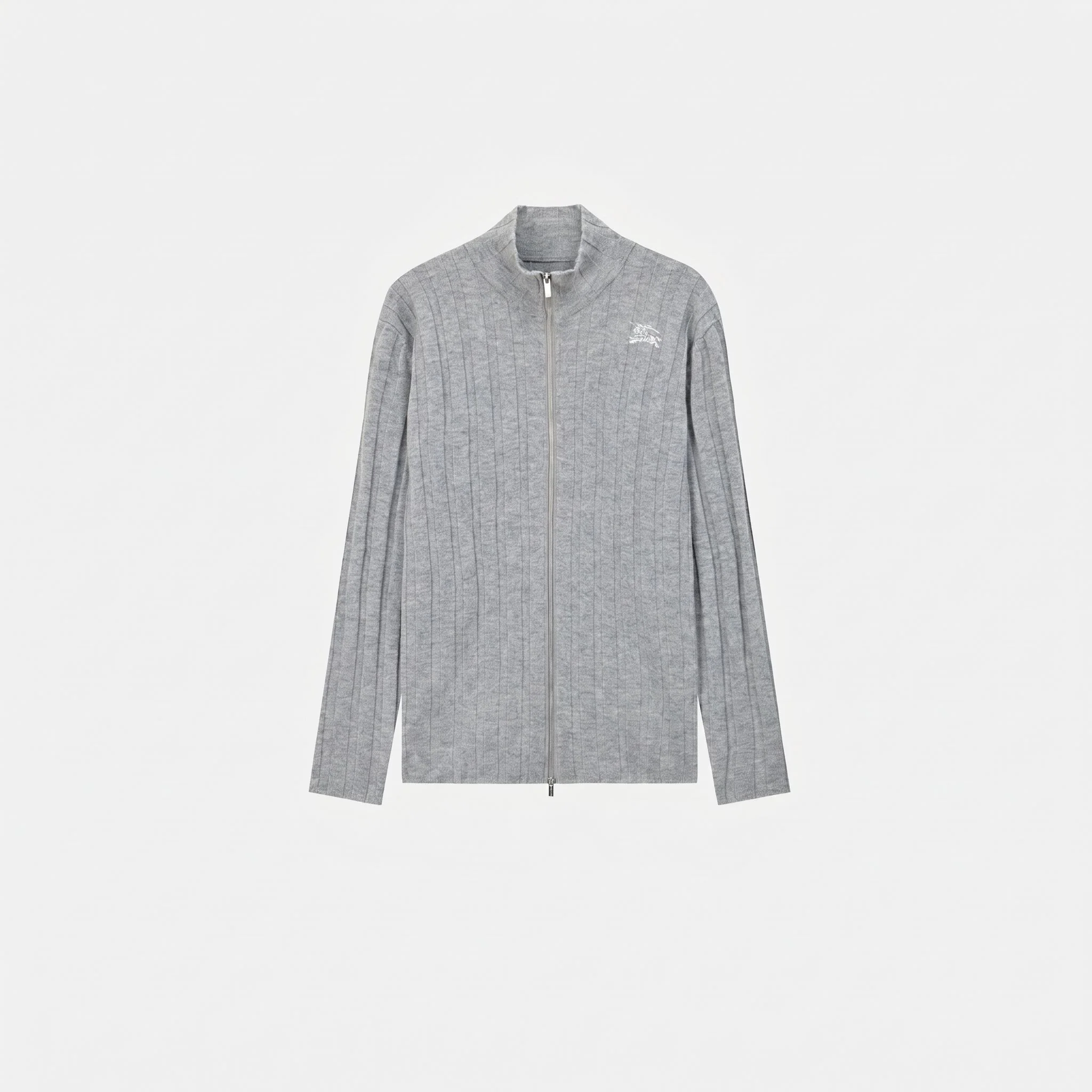 Merino Ribbed Zip-Up Cardigan - Image 6