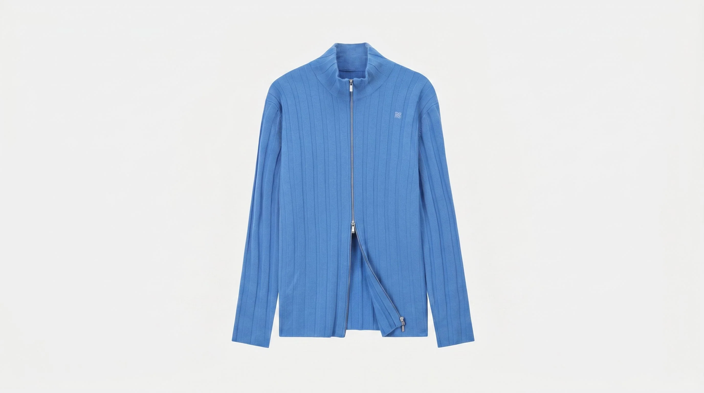 Merino Ribbed Zip-Up Cardigan - Image 8