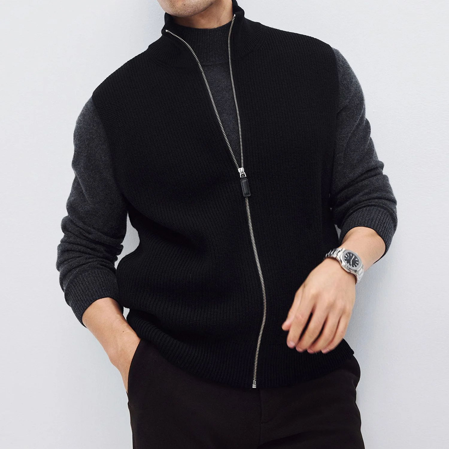 Merino Ribbed Zip Vest - Image 7