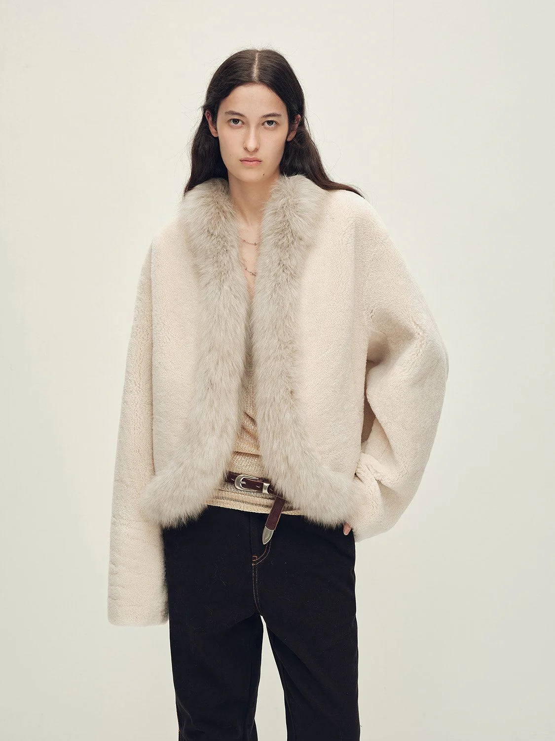 Merino Shearling Jacket with Fur Trim - Image 3