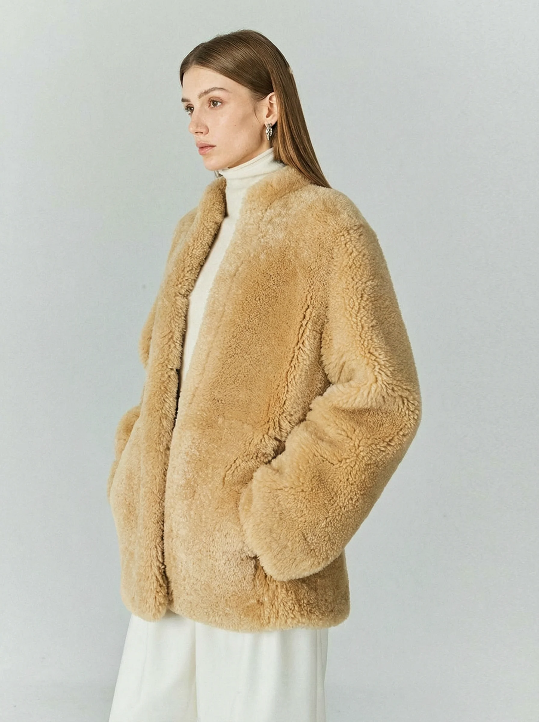 Merino Shearling Short Coat - Image 2