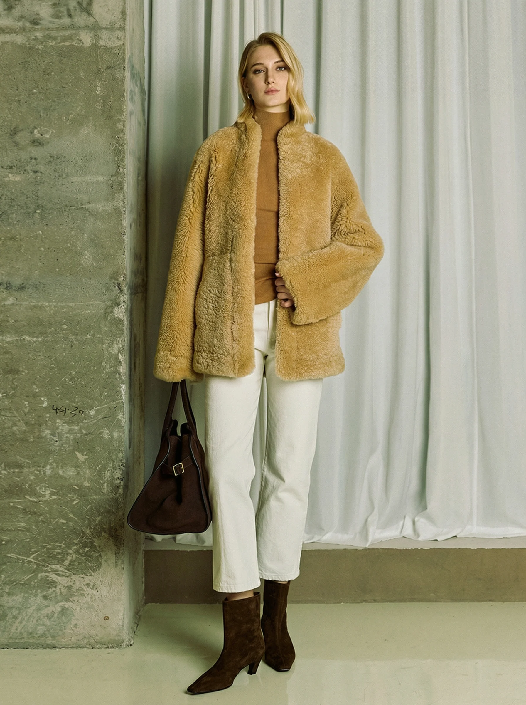Merino Shearling Short Coat - Image 4