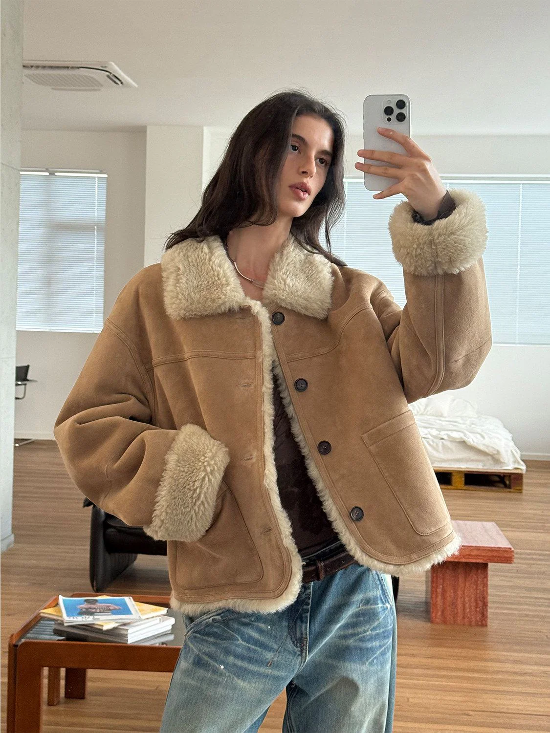 Merino Shearling Suede Jacket - Image 3