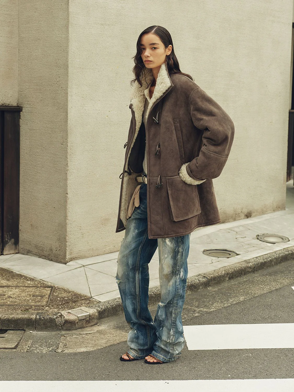 Merino Shearling Toggle Coat - Image 3
