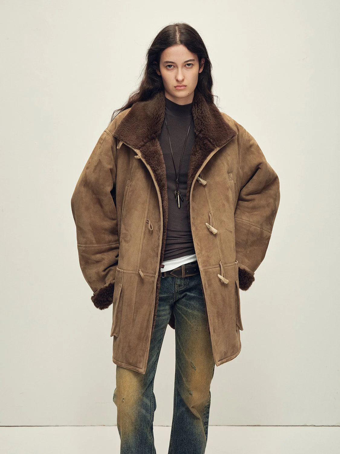 Merino Shearling Toggle Coat - Image 5